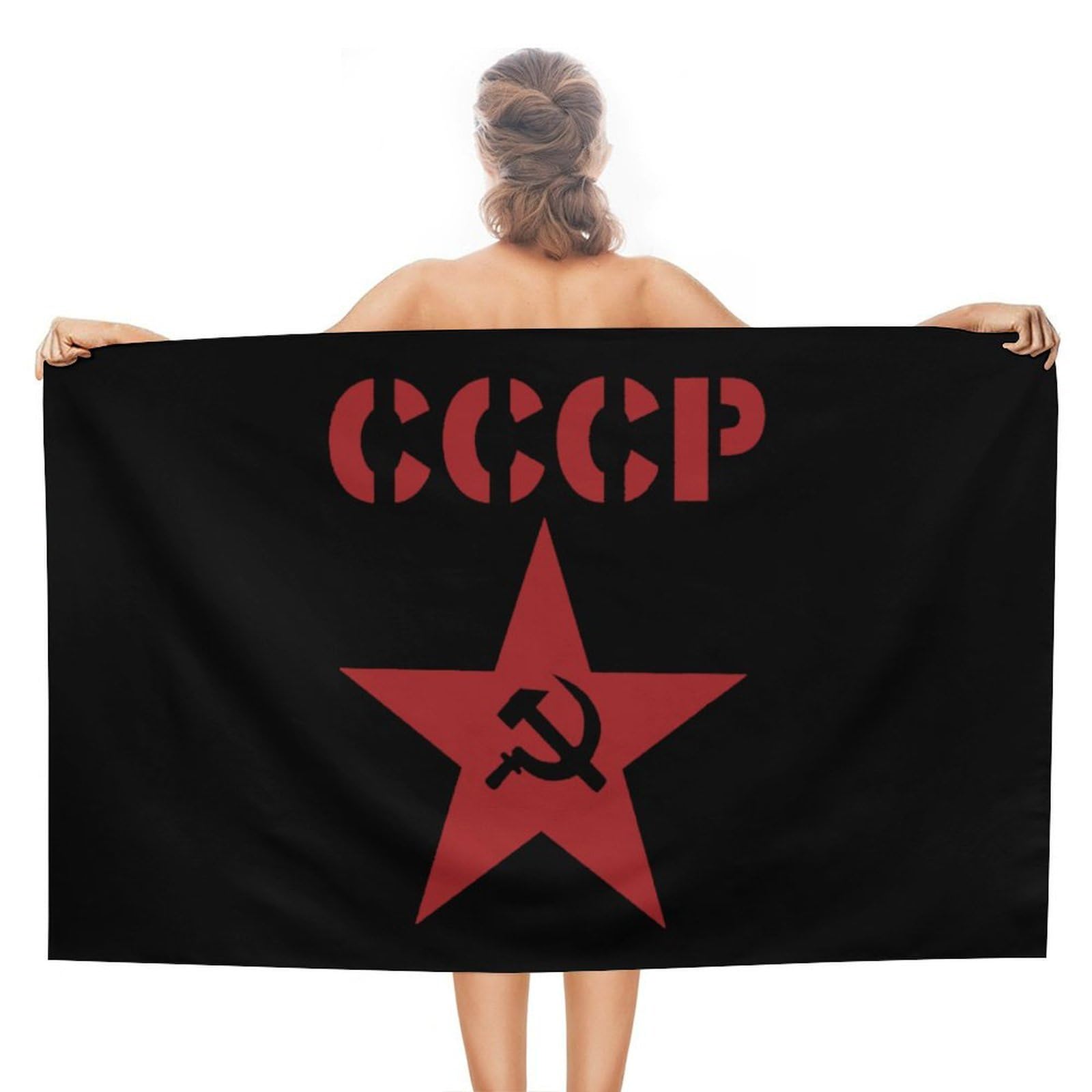 CGSBNGHA Flag Soviet Union USSR Hammer And Sickle Beach Towels Soft Bathroom Bath Pool Swim Towels for Women Men