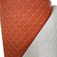 Vista 6 de Tela de vinilo de piel sintética con respaldo de espuma acolchada de 2 x 3 hilos de diamante para tapicería automotriz, muebles, proyectos