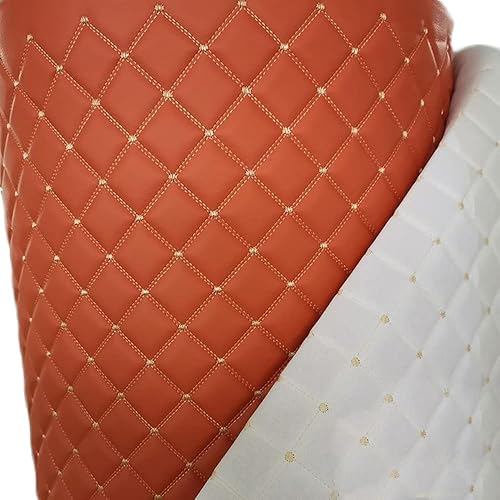 Miniatura 6 de Tela de vinilo de piel sintética con respaldo de espuma acolchada de 2 x 3 hilos de diamante para tapicería automotriz, muebles, proyectos