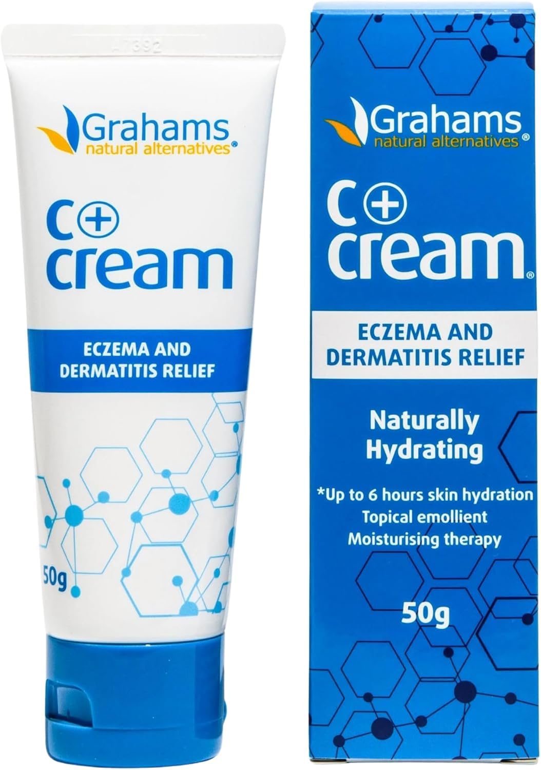Grahams Natural C+ Eczema & Dermatitis Cream - All-Natural & Steroid-Free - Manuka Honey & Calendula - Clinically Proven Eczema Cream - Moisturizing Lotion for Extremely Dry Skin, Itch Relief (1.76oz)