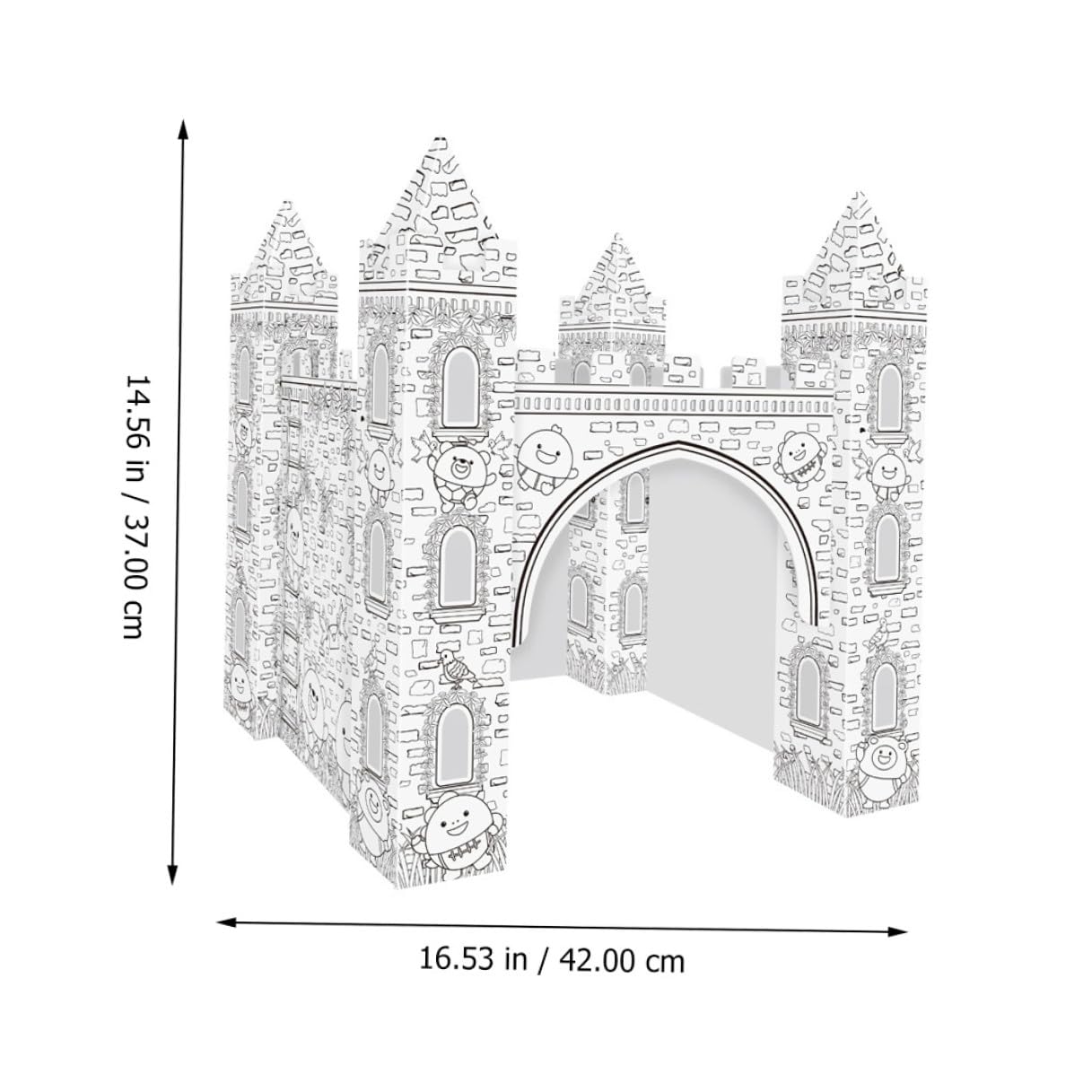 Puzzle 3D de Papel para Colorear Castillo DIY Infantil