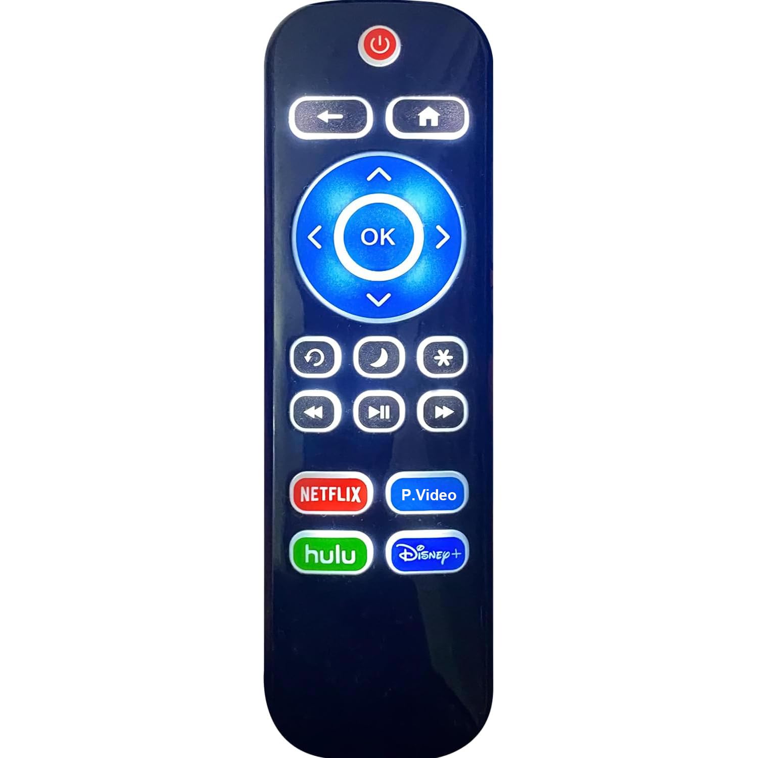 Replacement Backlit Remote Control for TCL/Hisense/Sharp/Philips/Onn/Element/Insignia/Westinghouse Roku TV (NOT for Roku Stick or Box)