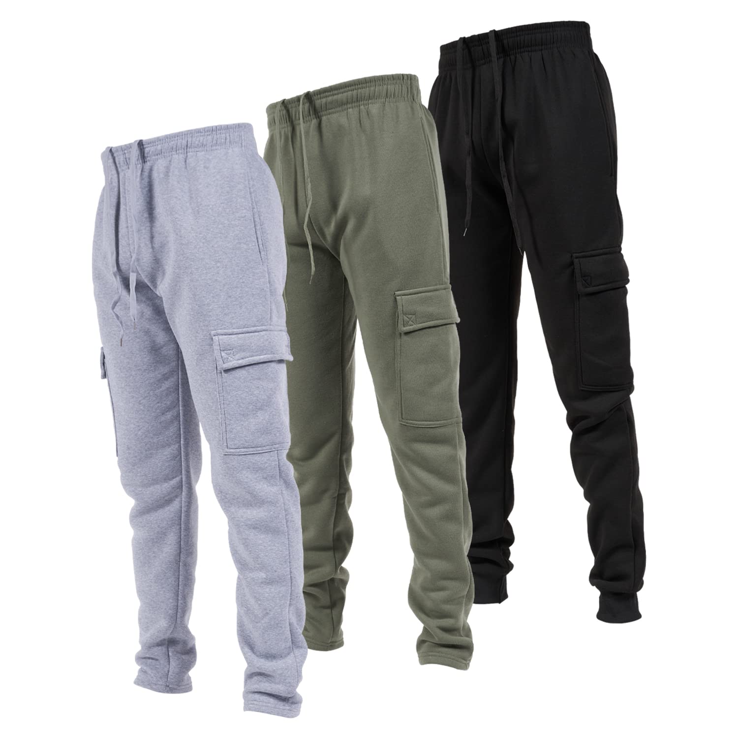 ultra performance 3 pack mens open bottom sweatpants with pockets, casual sweatpants for men
