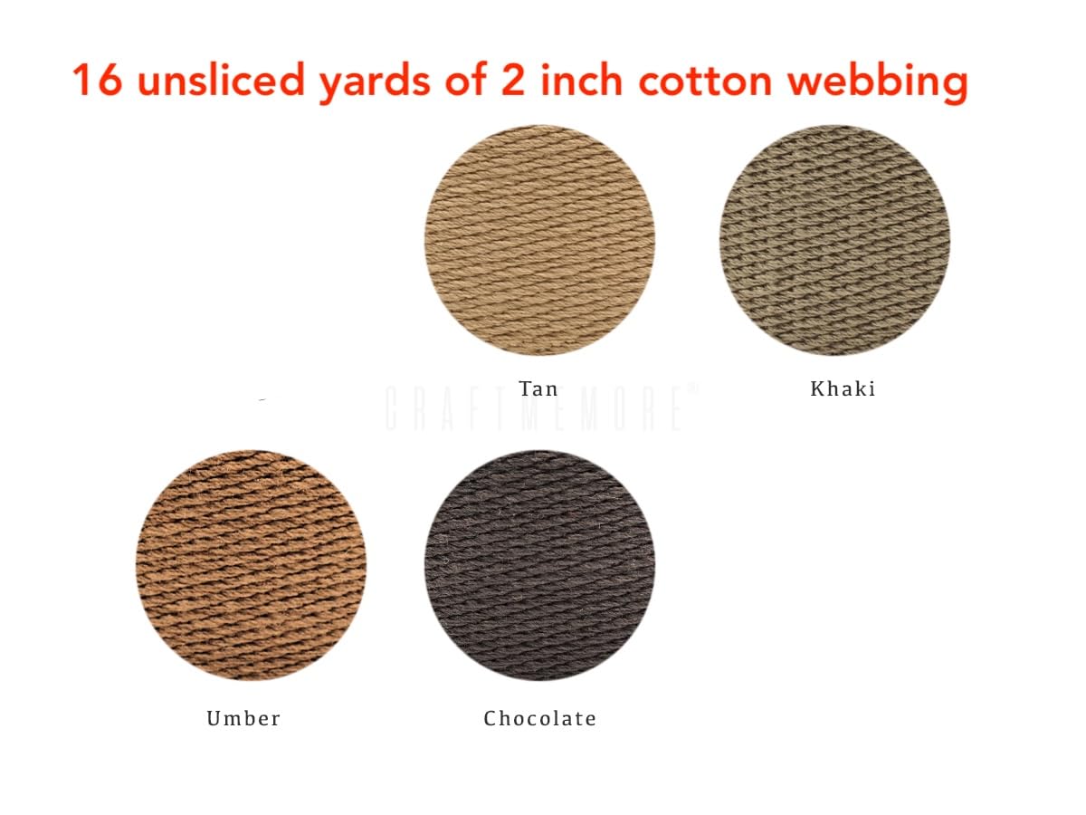CRAFTMEMORE Heavy Cotton Webbing (Custom - 2 Inch/16y/4colors)