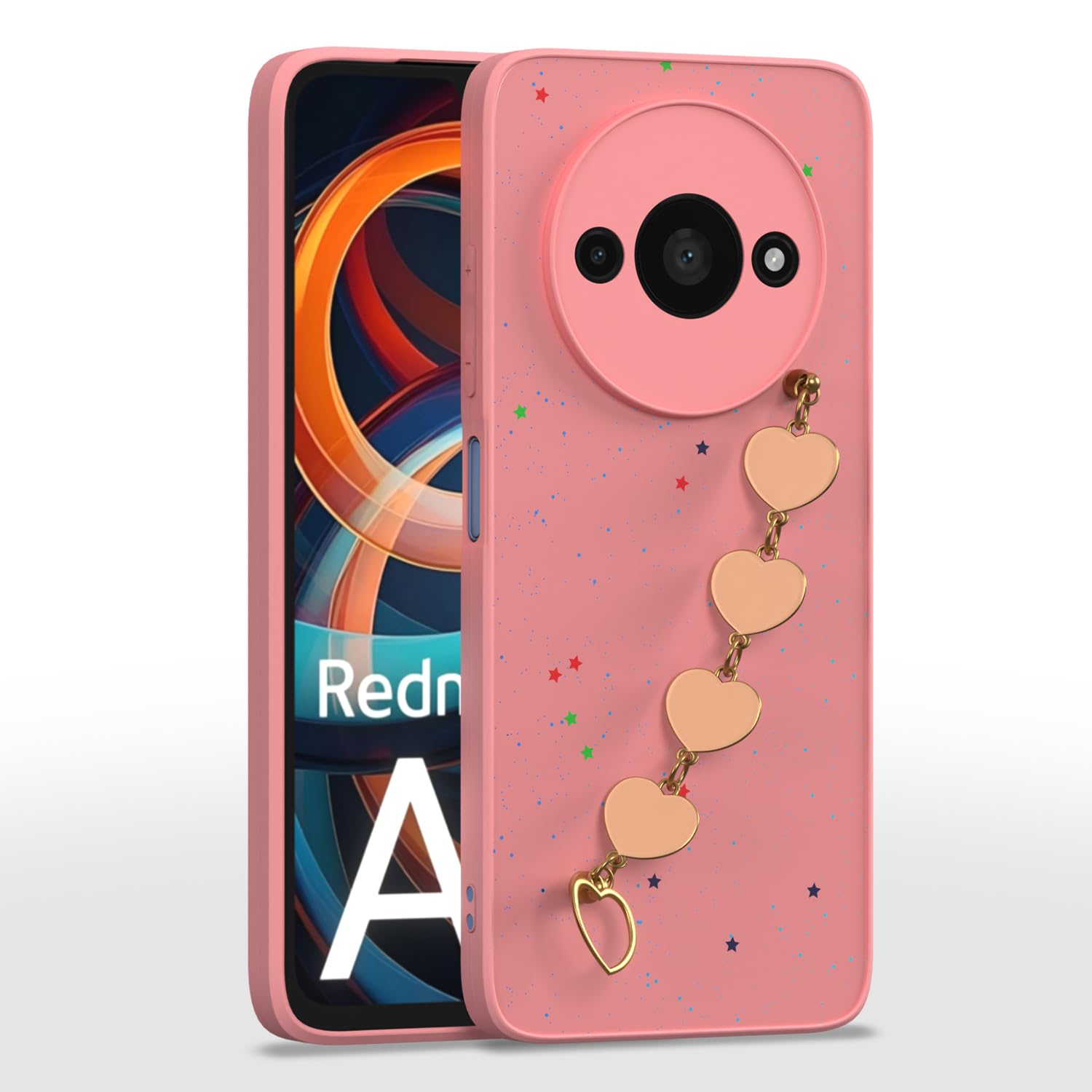 Pikkme Back Cover for Girls | Heart Shaped Metal Chain Blocks | Sparkling Soft TPU | Case for Redmi A3 (2024) / Redmi A3x / Poco C61(Pink) (B0D5GRTMD7) Amazon Price History, Amazon Price Tracker