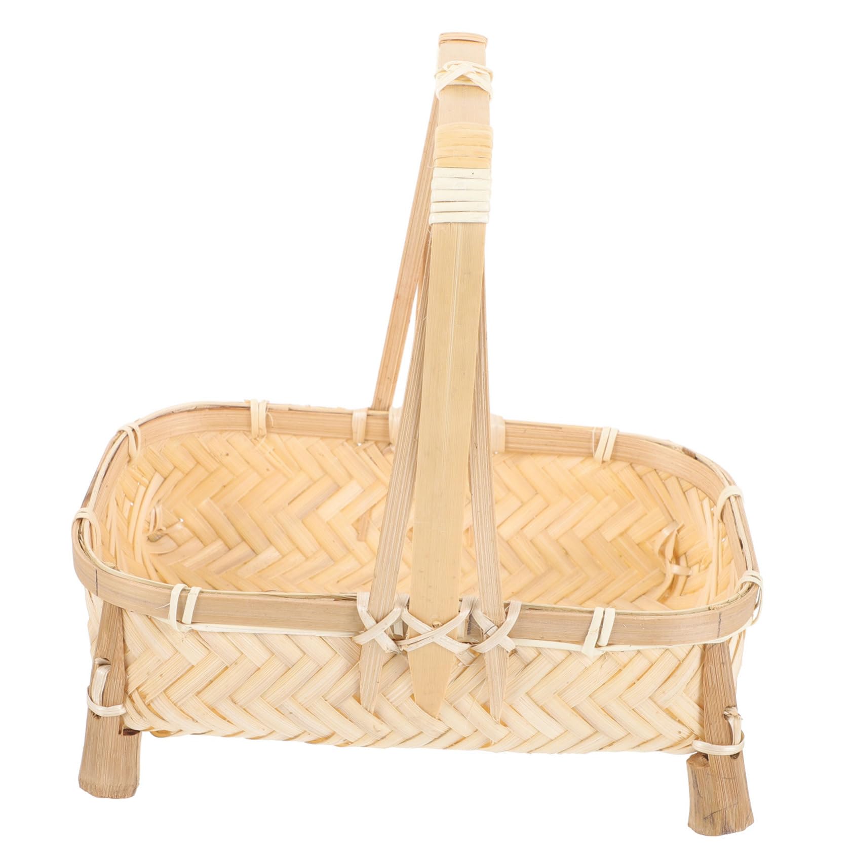 SOLUSTRE Weaving Storage Basket Multi Purpose Fruit Holder Sundries Organizer with Handles for Easy Carrying and Attractive Home Storage