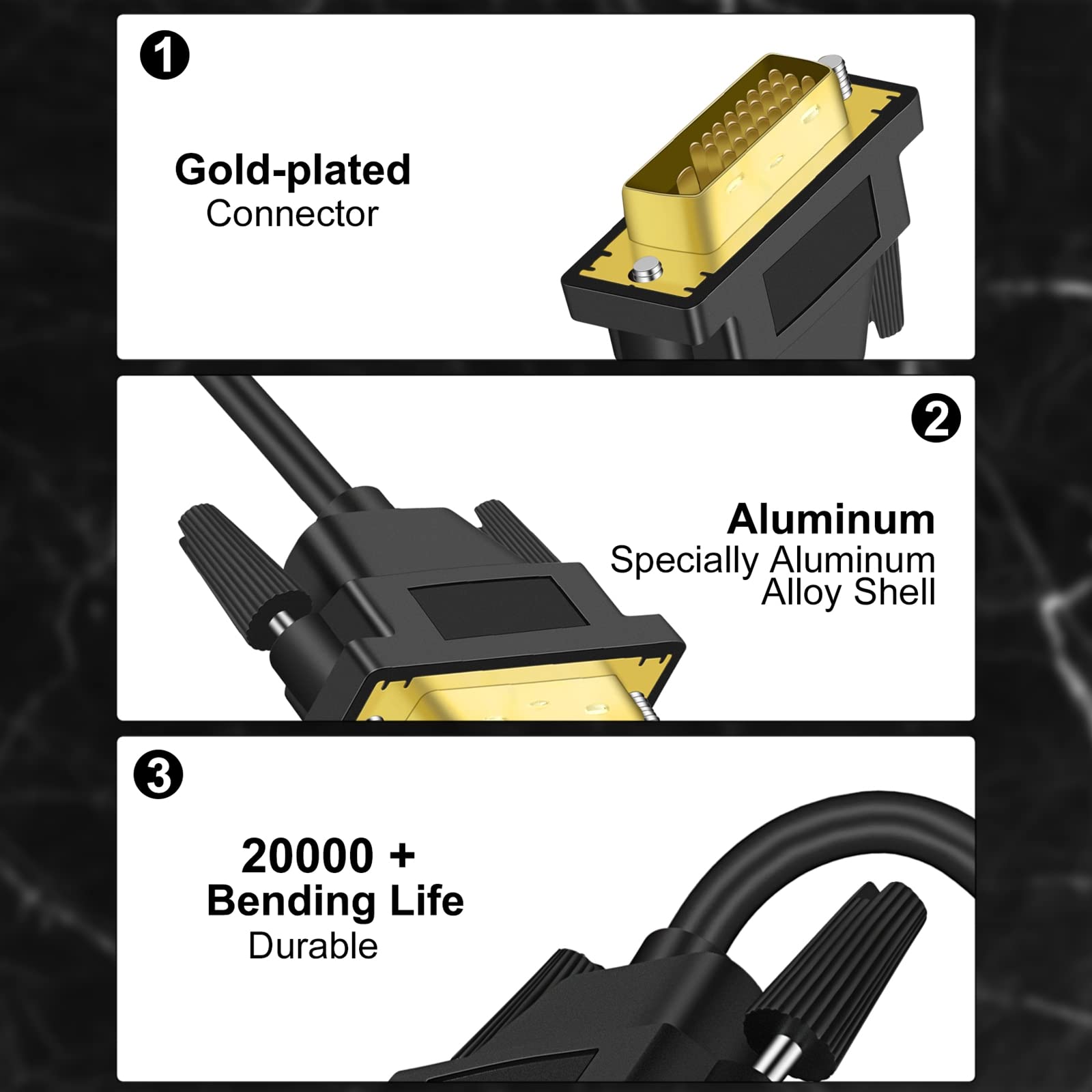 Twozoh Ultra Dünn 4K HDMI auf DVI Kabel 1,5M Bidirektional 24+1 Pin 1080P 3D Full HD