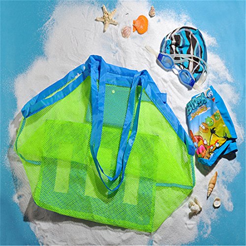 Extra Large Mesh Beach Bag Tote Backpack Toys Towels Sand Away (Color 1, free)2