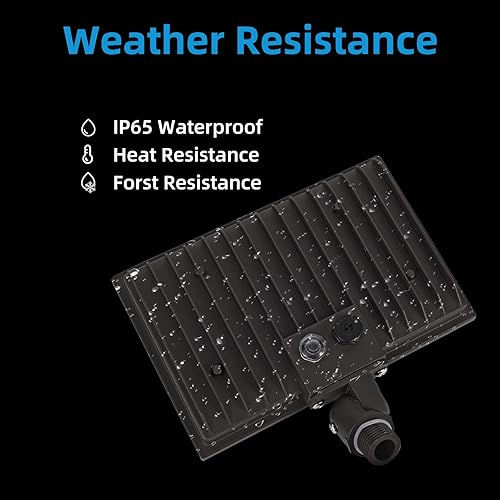 Miniatura 7 de Tesoorda Luces de inundación LED para exteriores, 60W 7200LM IP65, impermeable, ajustable, montaje en nudillos, luz LED de seguridad, equivalente a