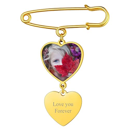 Custom4U Wedding Bouquet Photo Charms Custom with 1-4 Pictures Memorial