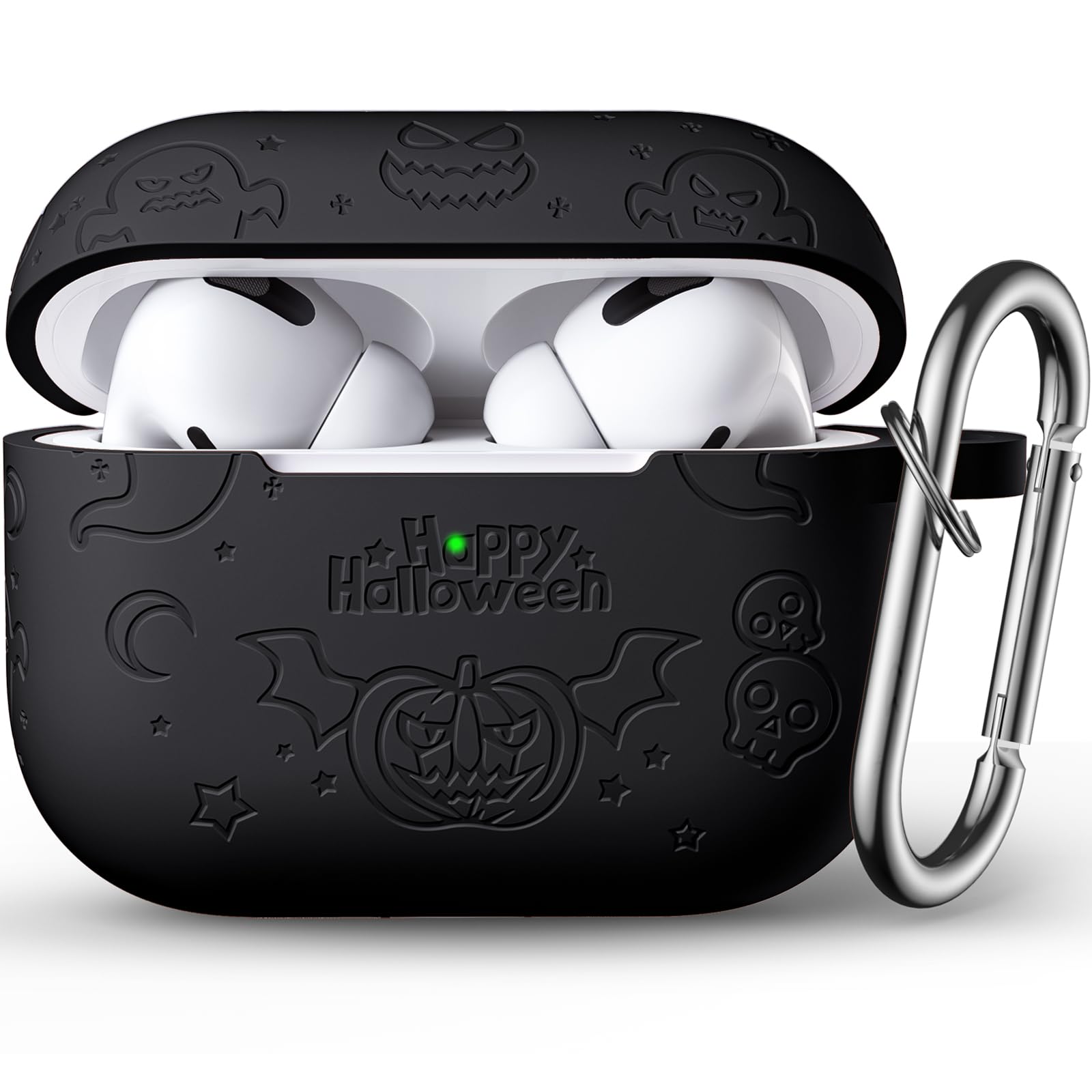 Odbeai Airpods Pro 2nd Generation Case Cover - Flower Engraved Silicone Compatible With Apple Airpods Pro, Cute Full Protective Case, Front LED Visible