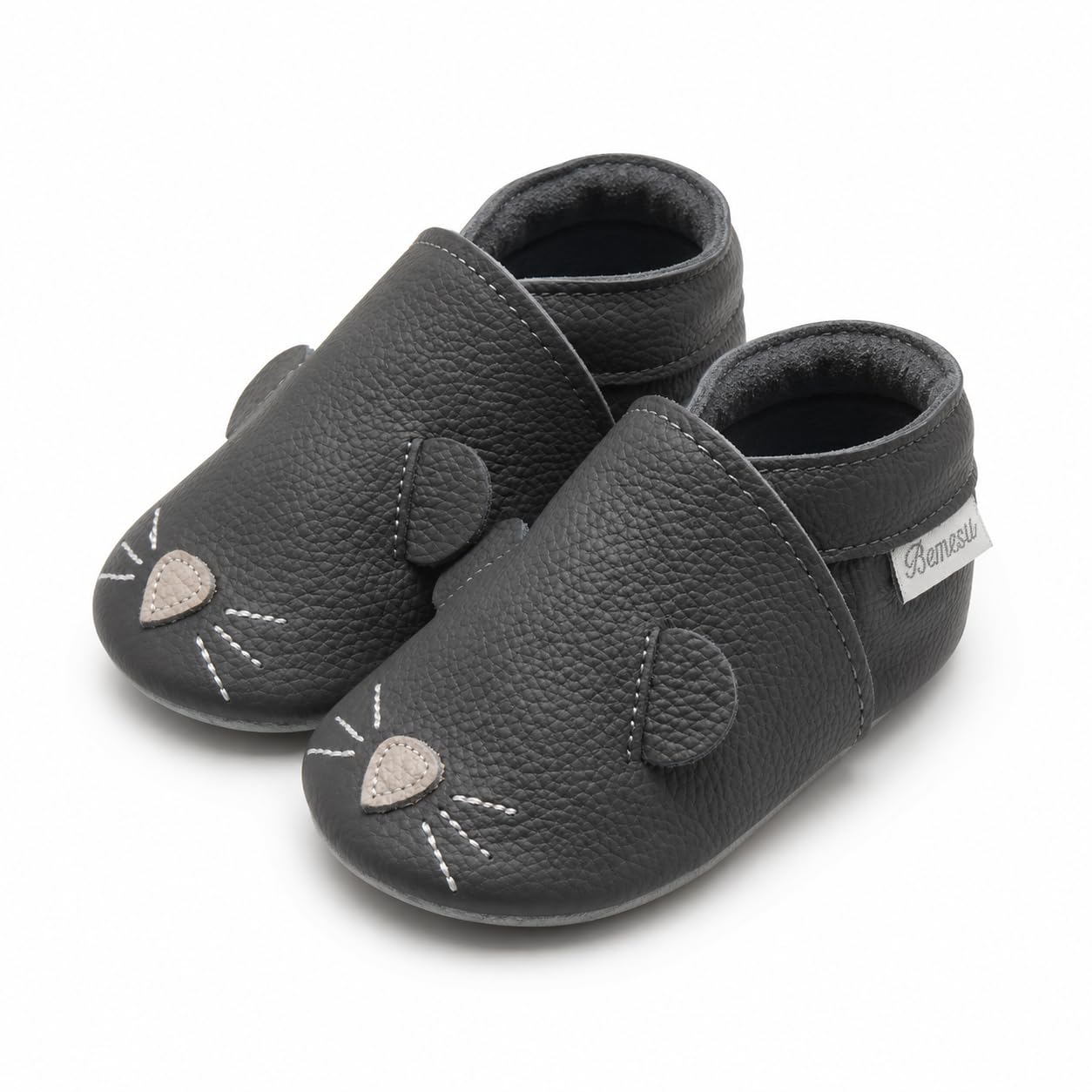 Bemesu Lauflernschuhe Baby für Zuhause Kindergarten Leder weich rutschfest | Weiche Flexible Krabbelschuhe Baby Tiere Jungen Mädchen Atmungsaktiv für Erste Schritte Draußen 0-24 Monaten