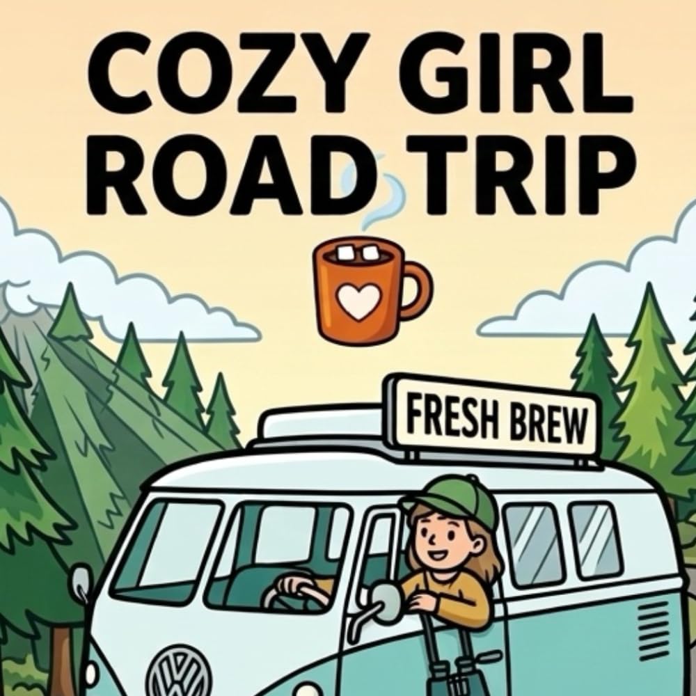 Cozy girl road trip coloring book: An Easy Stress-Relief Coloring Book featuring Cute Road Trip Adventures