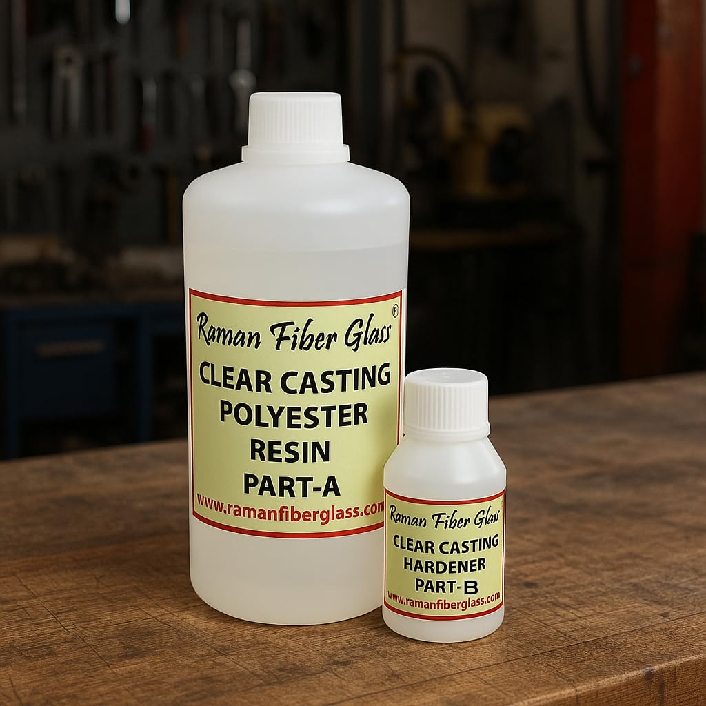 Raman fiber glass Clear Casting Polyester Resin | Crystal UV Resistant | Long- Lasting Resin 500gm-image-33