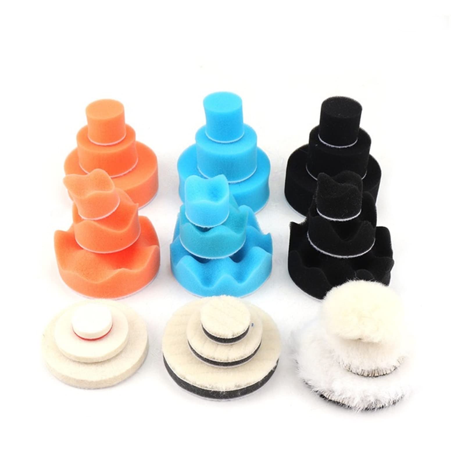 LNHHG Mini Air Sander Right Angle Pneumatic Orbital Polisher Machine & Polishing Sponge Pads For Auto Body Waxing Buffing Kits(27pcs set)