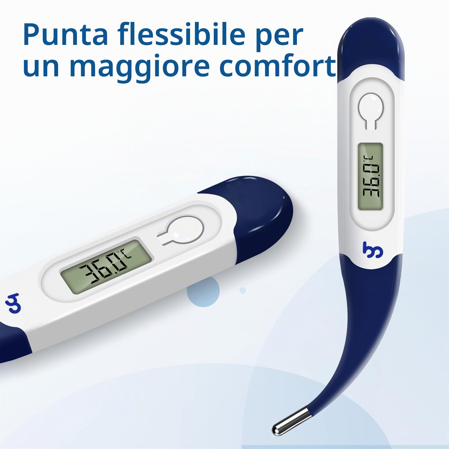 Femometer Termometro Digitale orale per febbre, temperatura corporea, lettura rapida della temperatura corporea Termometro orale rettale ascellare per bambini, ragazzi, adulti e neonati (bianco)