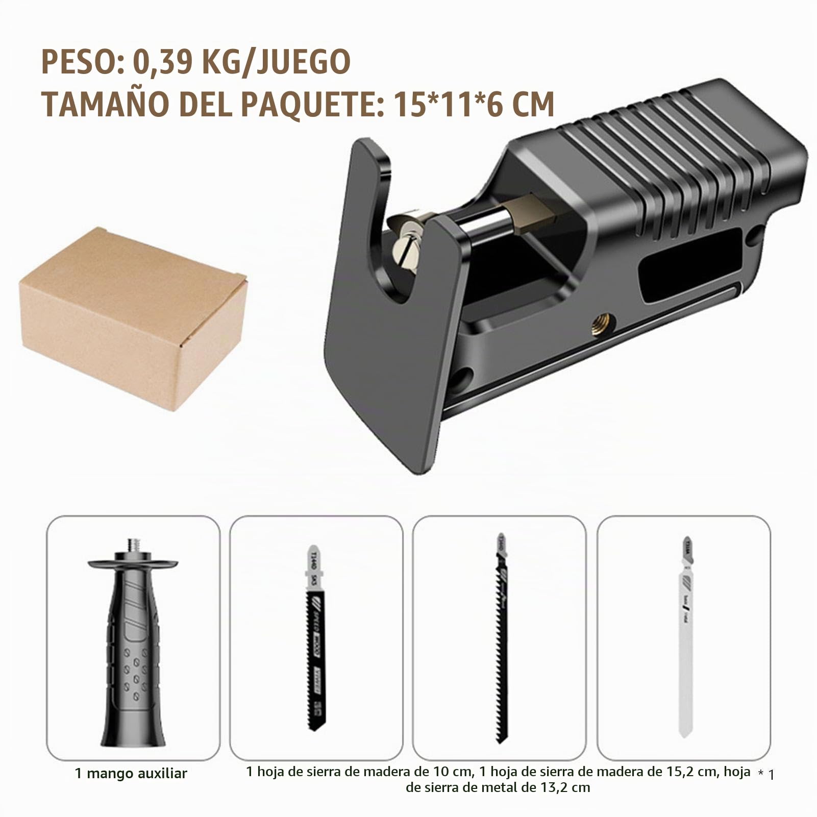 SKUDA Sierra recíproca portátil - Sierra caladora eléctrica para Taladro Sierra caladora Alta Resistencia - Juego adaptadores Herramientas Taladro Profesional Accesorio