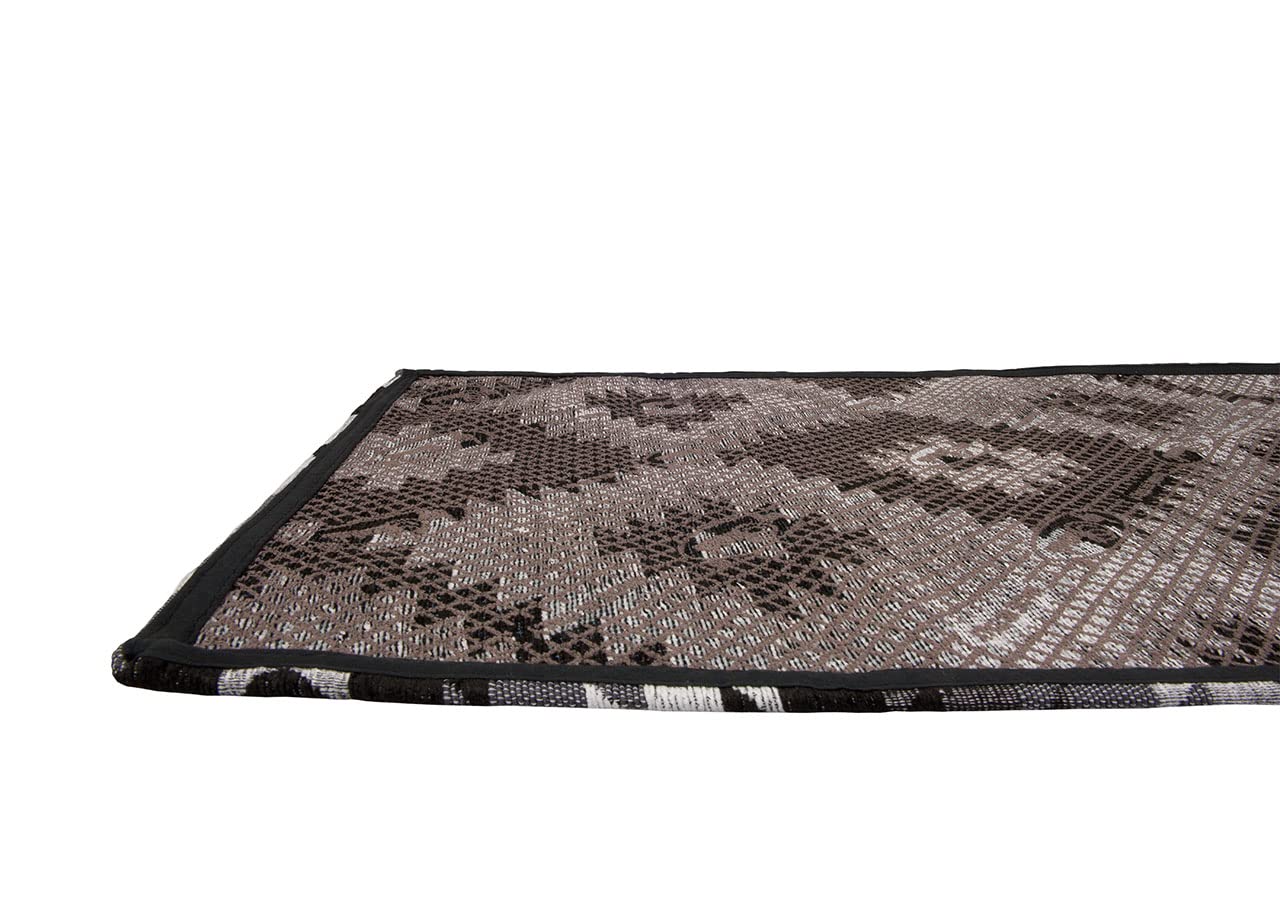 BIANCHERIAWEB By Suardi - Lot de 2 tapis d'ameublement antidérapant pour chambre salon, motif abstrait, géométrique, 65 x 110, noir