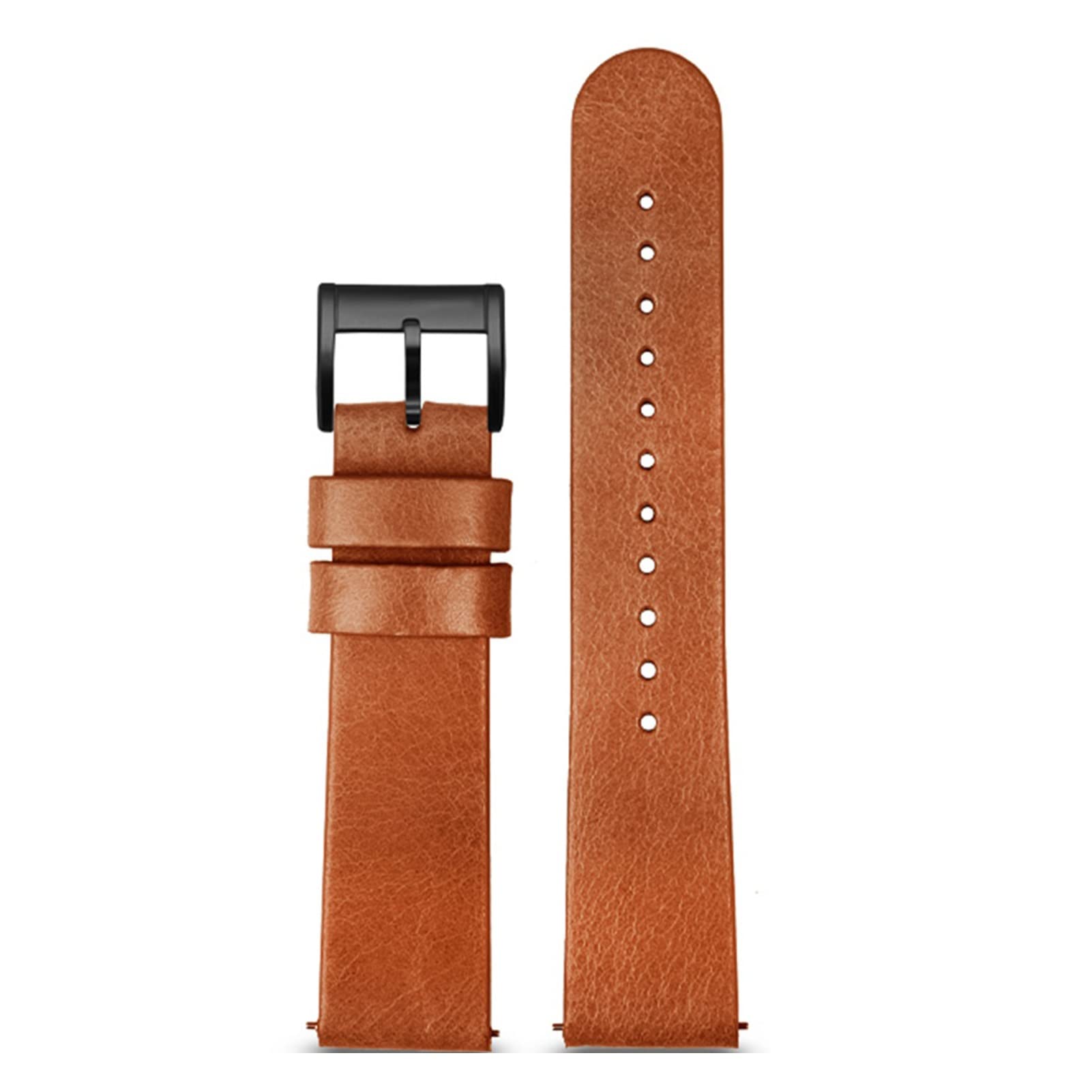 Bracelet de montre CZKE marron foncé rétro en cuir souple 22 mm