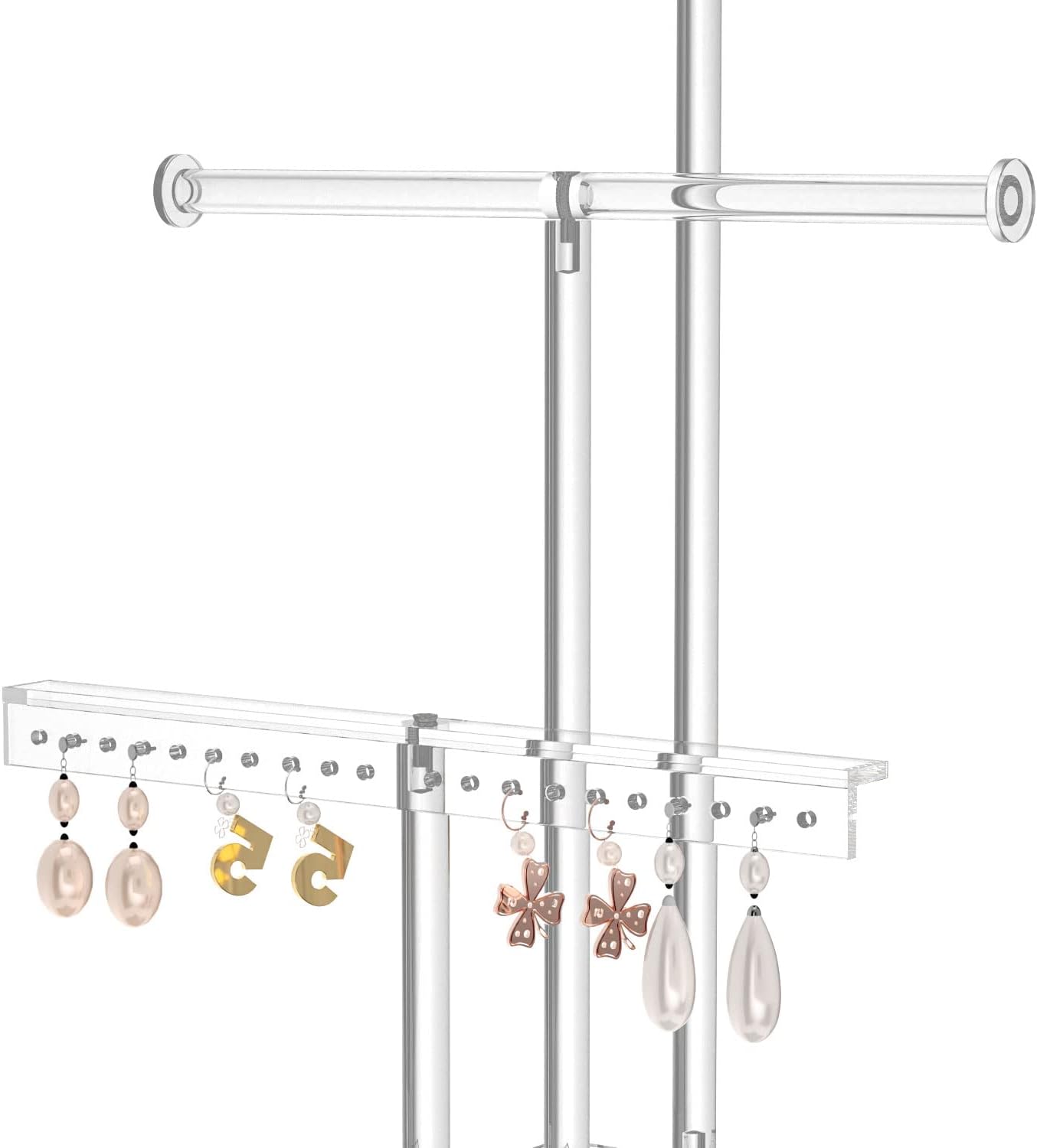 HIIMIEI Jewelry Stand Organizer 3 Tier Acrylic tabletop Jewelry Tower Display for Necklaces Bracelets Earrings : Clothing, Shoes & Jewelry
