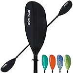 WONITAGO Kayak Paddle with Aluminium Shaft and PP Enhance Blade, Lightweight Kayaking Oar, Adjustable 210-230 cm/82-90 Inches, Blue&White