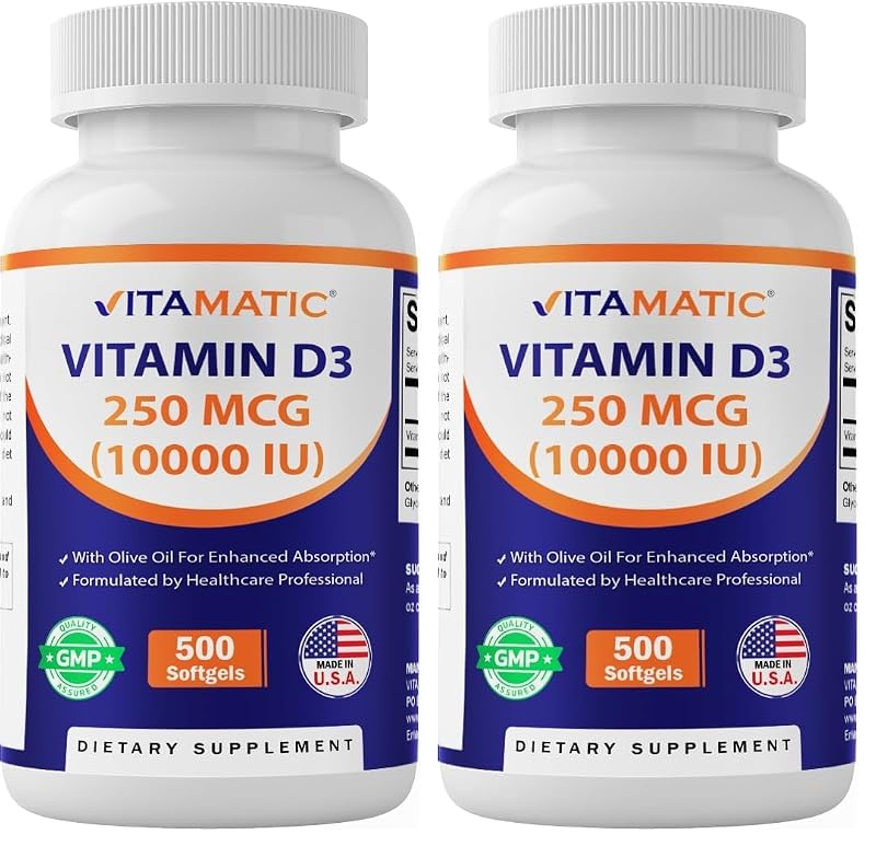 Vitamatic Vitamina D3 10.000 UI (250 mcg) 1.000 cápsulas gelatinosas
