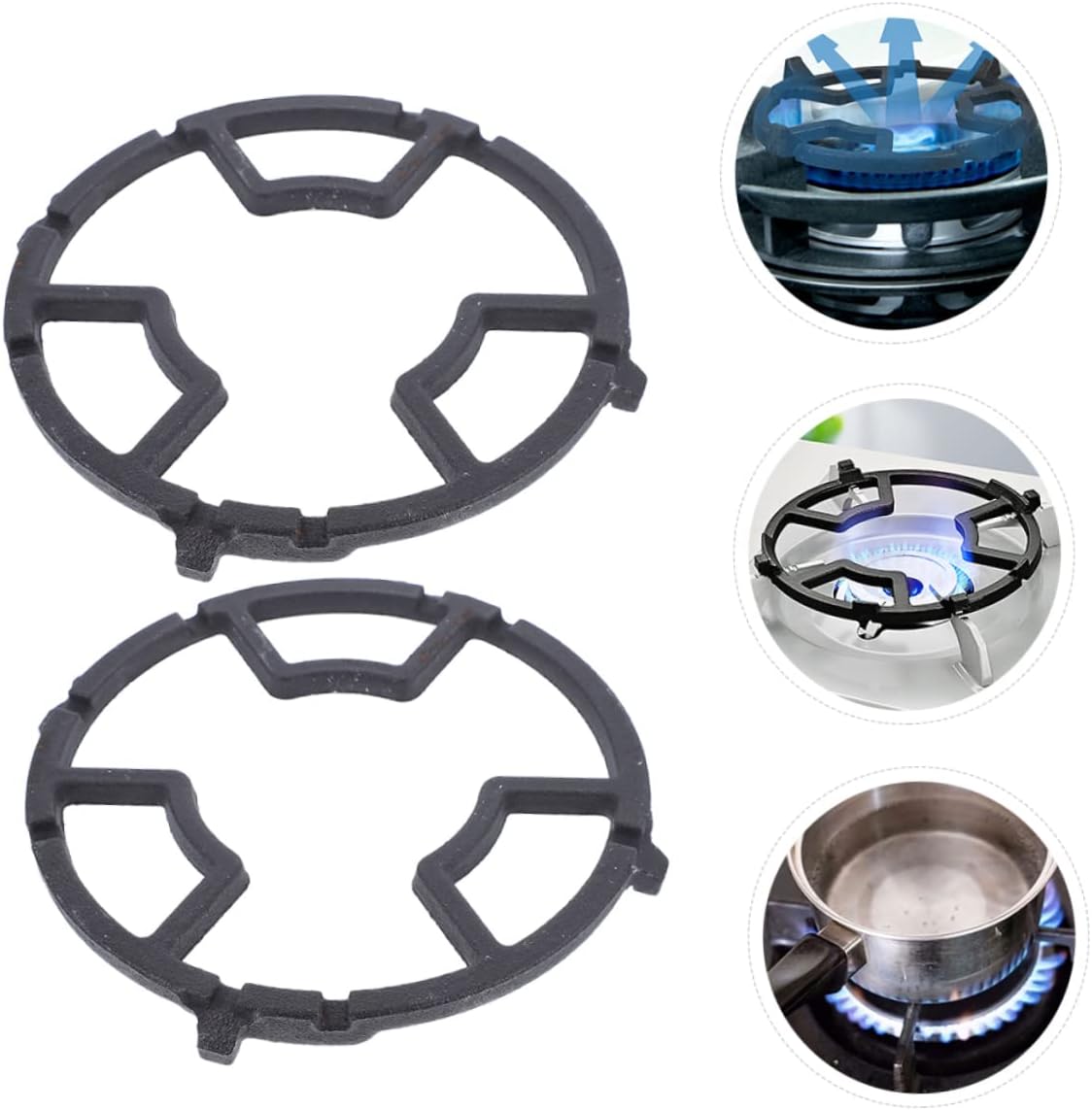 2pcs Stove Rack Gas Stove Accessory Wok Ring for Electric Burner Grate