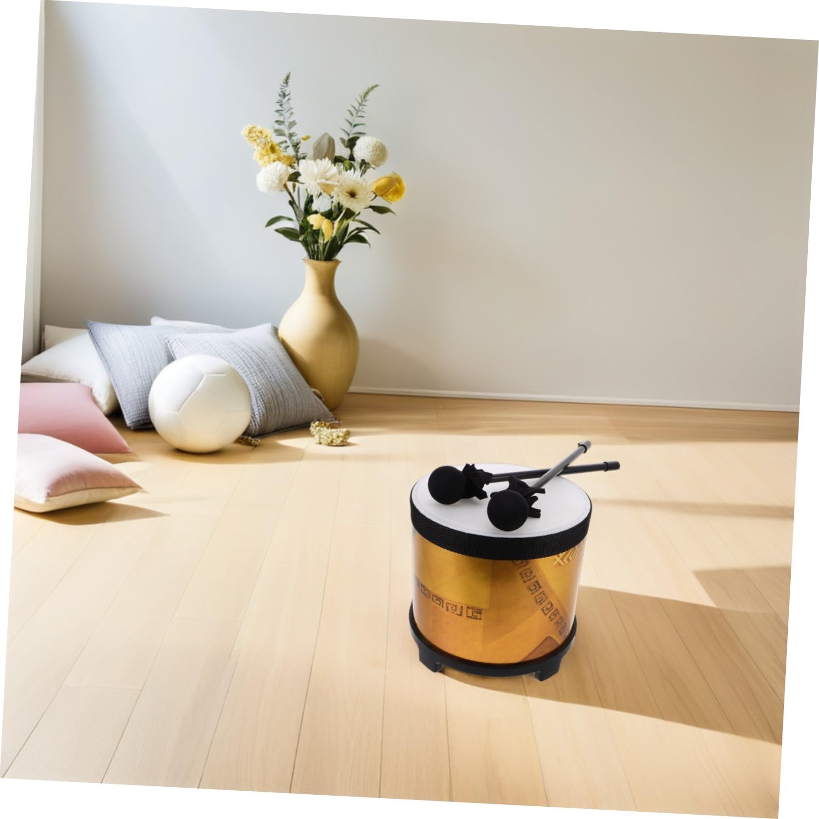 ABOOFAN Floor Tom Strumento Orff per Educazione Musicale Prescolare con Bacchette Percussione per Principianti Leggero e Resistente per Apprendimento Musicale Infantile