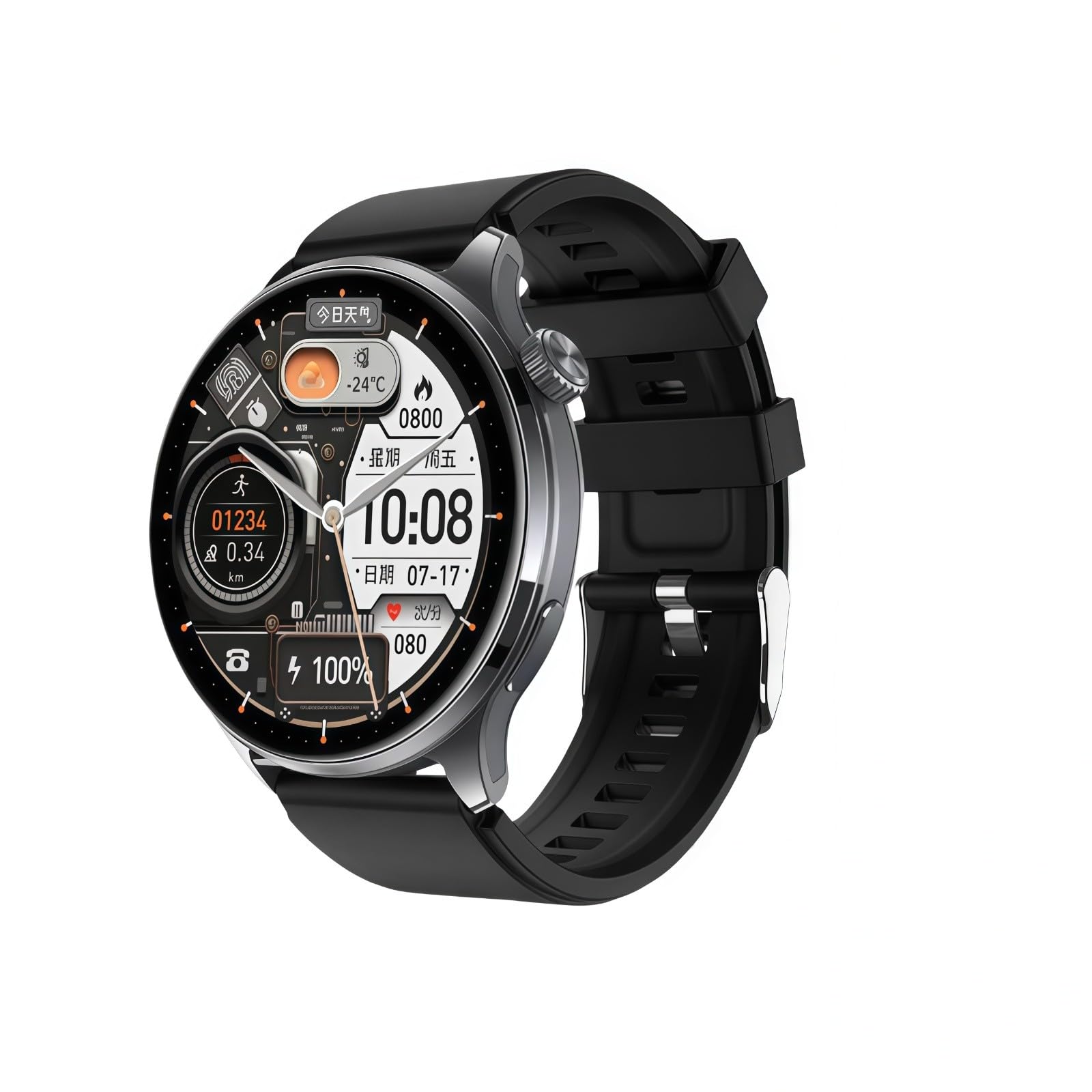Smartwatch with 3D Maps, Dual Payment Offline, NFC, Sports Mode and Health Monitoring, 1.53 inch HD Screen, IP6X Water Resistance, Compatible with Android and iOS Systems