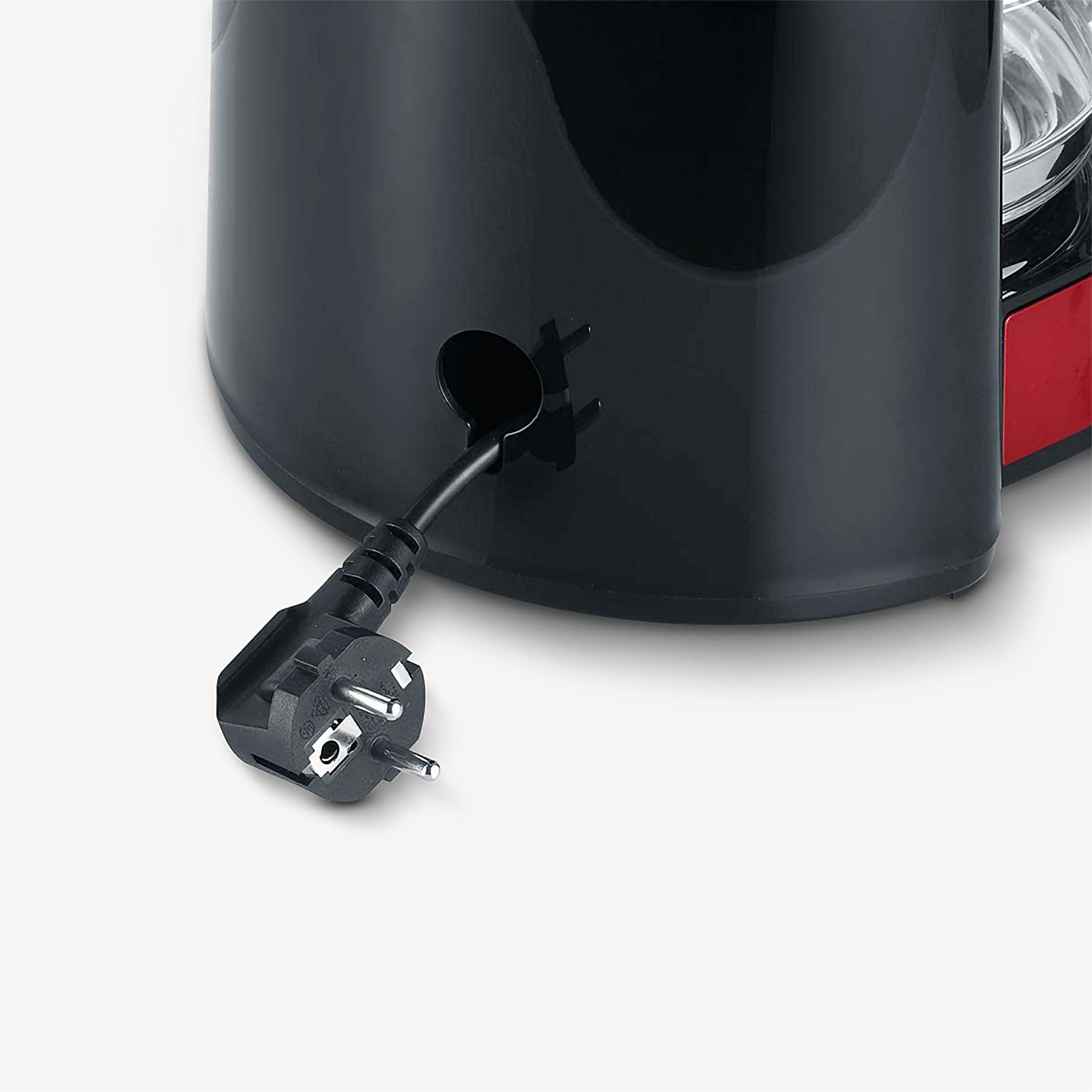 SEVERIN - Cafetera de goteo para 10 tazas, Cafetera de filtro / Cafetera americana con jarra de cristal, Con placa calefactora y desconexión automática, Negro / Rojo, KA 4817