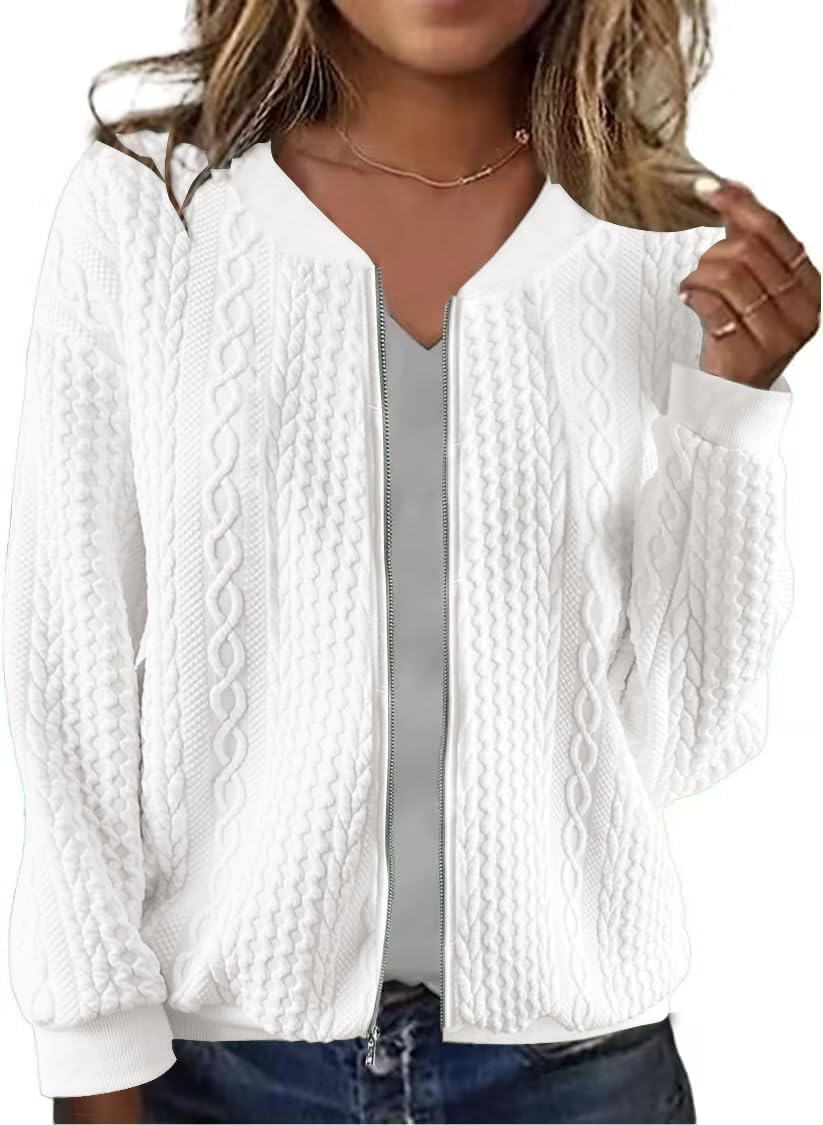 Women’s Full Zip Sweatshirt Jacket Stand Collar Hoodless Outerwear Casual Coat with Pockets Women’s Full Zip Sweatshirt Jacket Stand Collar Hoodless Outerwear Casual Coat with Pockets