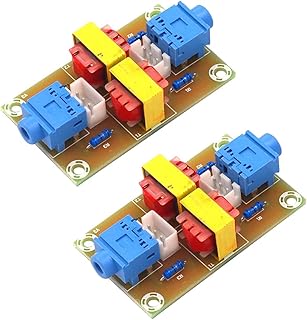 HiLetgo 2pcs XH-M372 Stereo Audio Isolator Vehicle Common Ground Interference Elimination Current Noise Isolation Transformer Coupler with 3.5mm Audio Socket