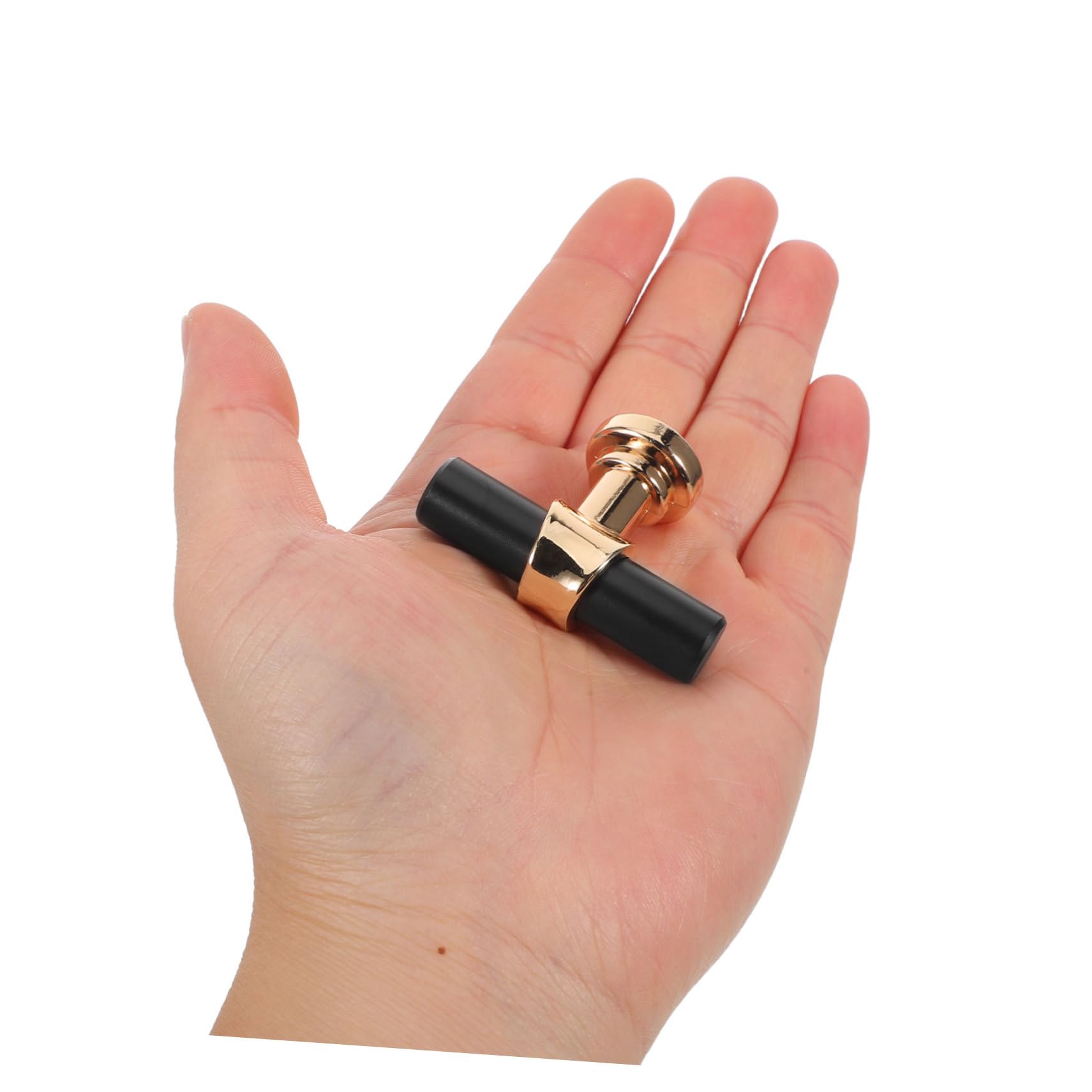 Mipcase 10 piezas Tiradores de Armario Negros y Dorados con Diseño Estriado Tiradores Modernos para Puertas y Herrajes Resistentes para Cocina y Dormitorio Agujero Simple Estilo