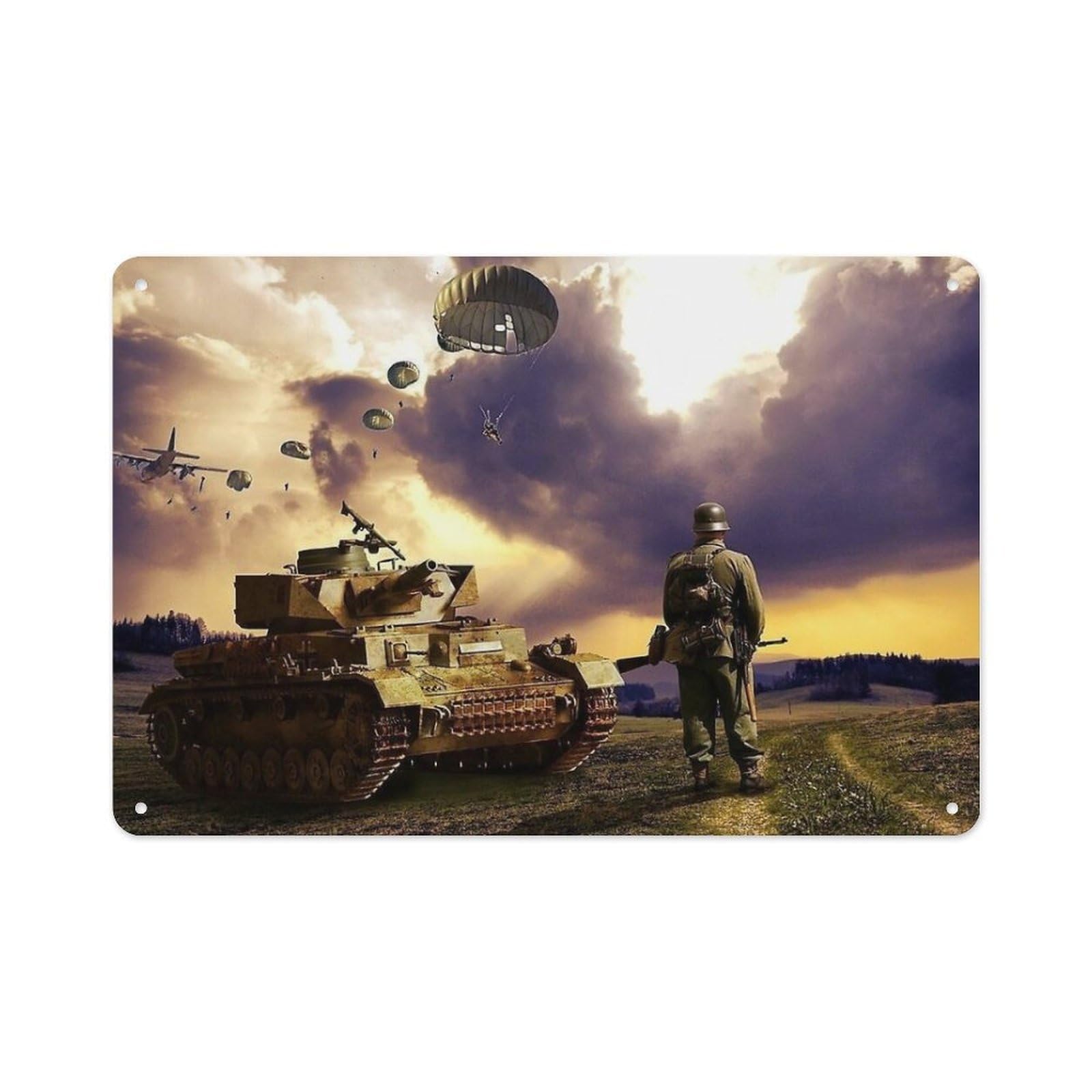 Tin 1 Military War Art History Metal Tin Sign 12X8 Inch Vintage Propaganda Wall Decor For Home Office Garage Man Cave