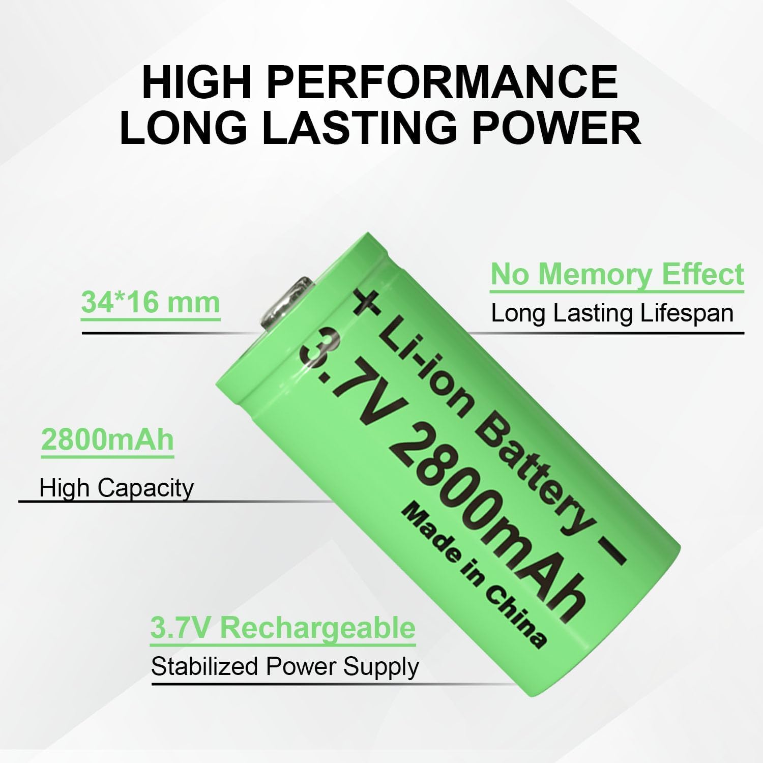 16340 Rechargeable Battery Charger Set Universal Smart Battery Charger with 4 Pcs 2800mAh 3.7V 16340 Batteries for Flashlights, Headlamps(4 Pcs Battery+Charger)