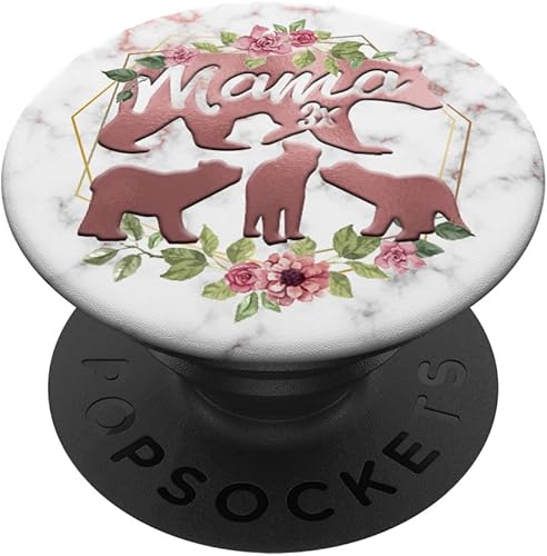 Miniatura 1 de Mama Bear - Soporte y agarre para teléfonos y tabletas diseño de flores color rosa