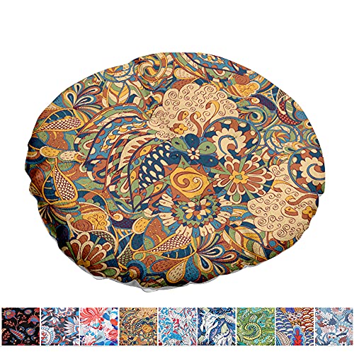 Coussin Rond De Chaise Jardin Arbre 40x40 Cm – Lin Épais Confort Intérieur Extérieur