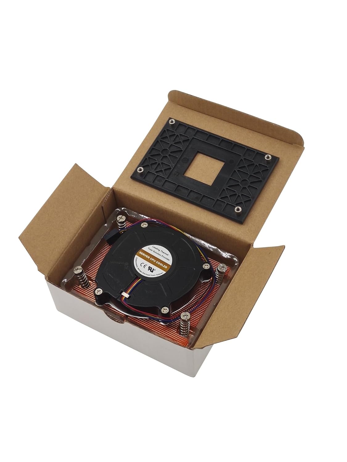 1U AM4 AM5 CPU Cooler Server Heatsink with 8015 Fan for TDP Up to 115W Bracket Optional(with Bracket_NO RGB)