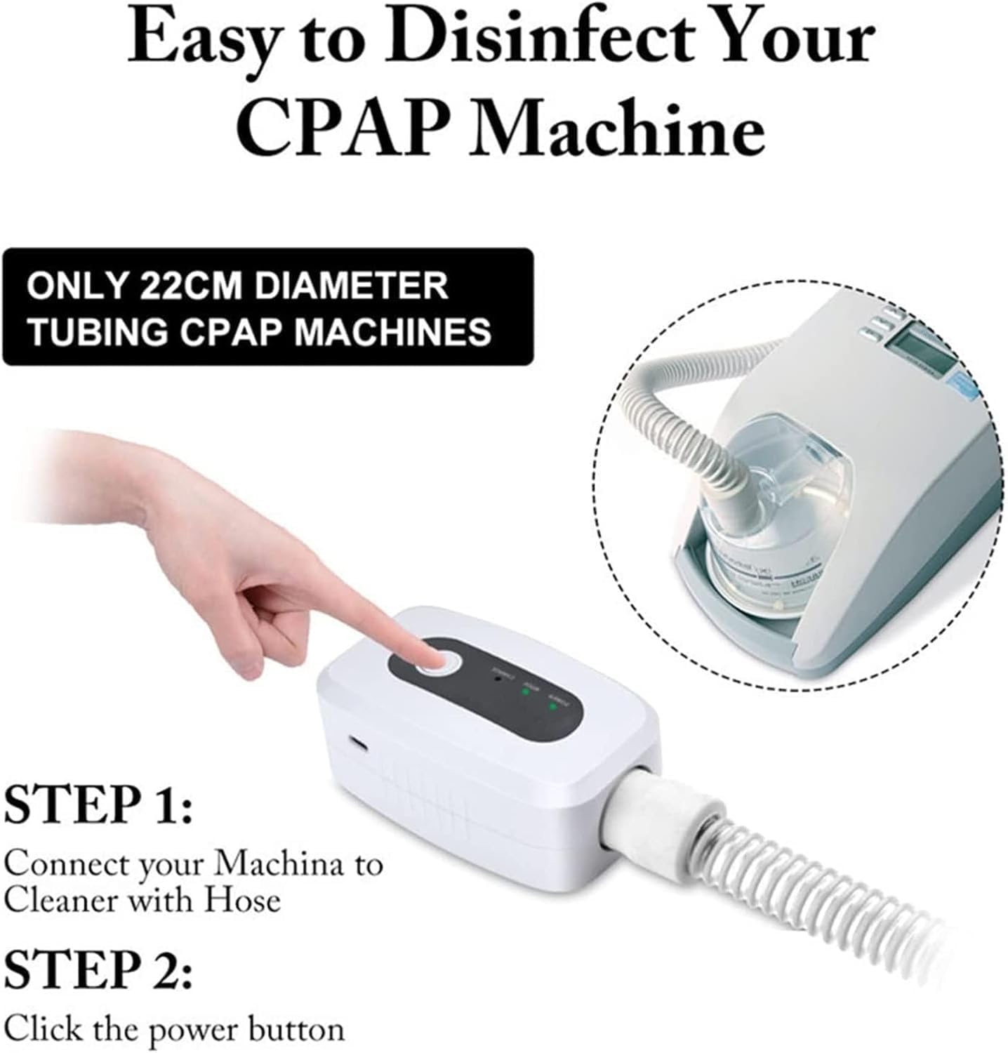 Cpap Cleaner Disinfector, Przenośne Urządzenie Do Czyszczenia Cpap, Narzędzie Do Dezynfekcji Cpap Sanitizer Do Aparatu Cpap, Przewodu Powietrza, Maski, Cicha Konstrukcja