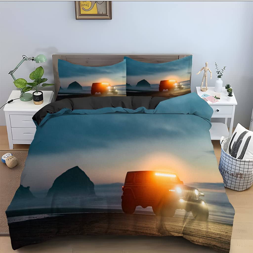Housse de couette 90x190 voiture grise pour une chambre d'enfant moderne et un sommeil paisible