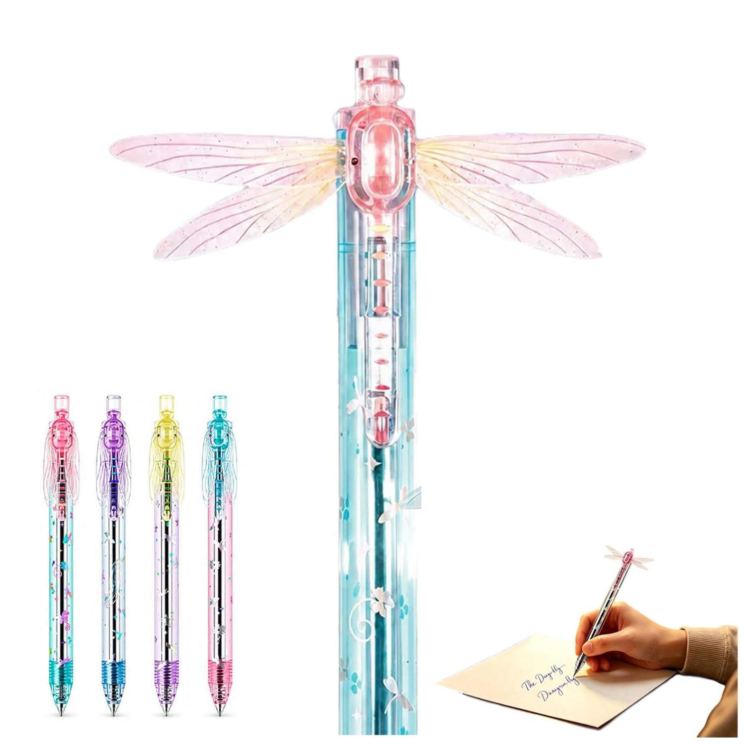 Gleaming Wings Dragonfly Pen, 0.5mm Dragonfly Pen with Moving Wings (#A)