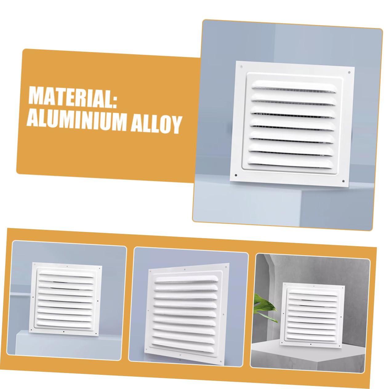 NUOBESTY Griglia di Ventilazione in Lega di Alluminio, 2 Pezzi, Design a Lamelle, Protezione Intemperie per Armadi e Scatole Elettriche | Lega di Alluminio Robusta, Copertura Fessure, per Armadi e Contenitori, Formato Quadrato