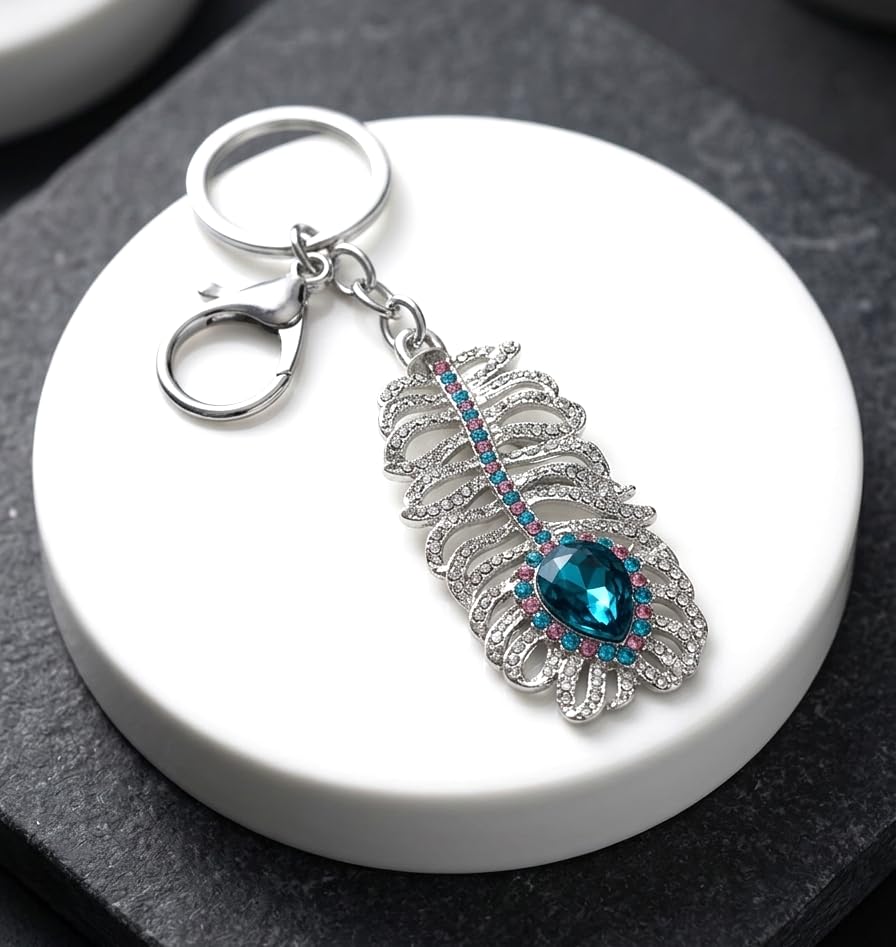 Lord Krishna OMG Movie Oh My God Morpankh Metal Keychain - Devotional Key Ring - Spiritual Keepsake - Ideal Gift for Devotees of Lord Krishna - Crystal Peacock Feather Keychain-image-38