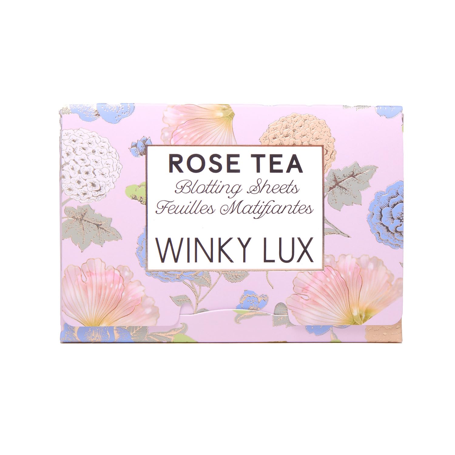 Winky Lux Rose Tea Oil Blotting Sheets – Shine Control Blotting Papers in Travel Compact, Instantly Absorb Oil & Reduce Shine Without Disturbing