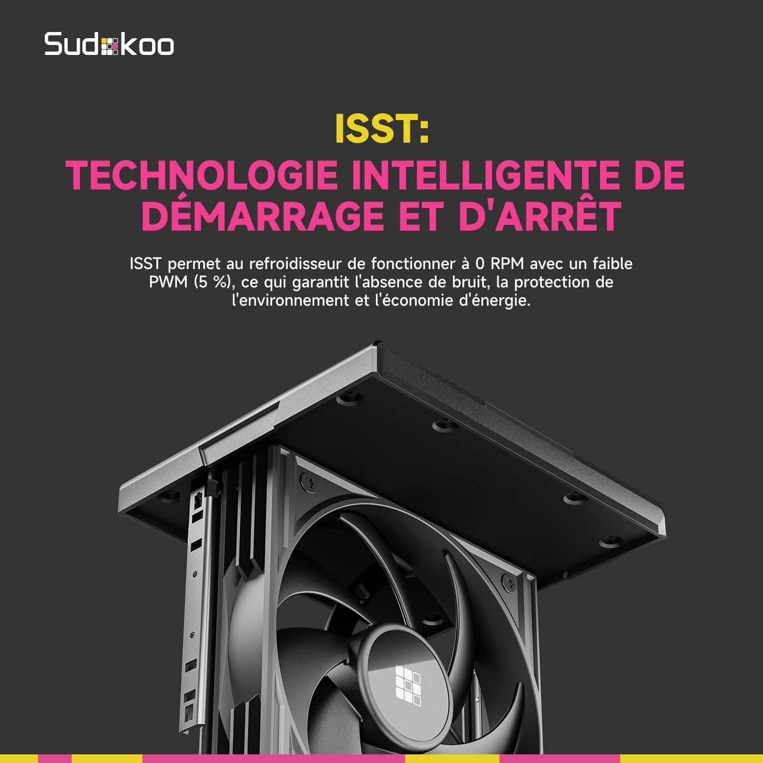 Sudokoo SK620 Ventirad AM5: Ventilateur Processeur PC - Refroidisseur CPU à Double Tour, CPU Cooler AM5 avec 2 x 120mm Ventilateurs PWM FDB, 6 Caloducs, Montage Coulissant Sans Outil, Noir