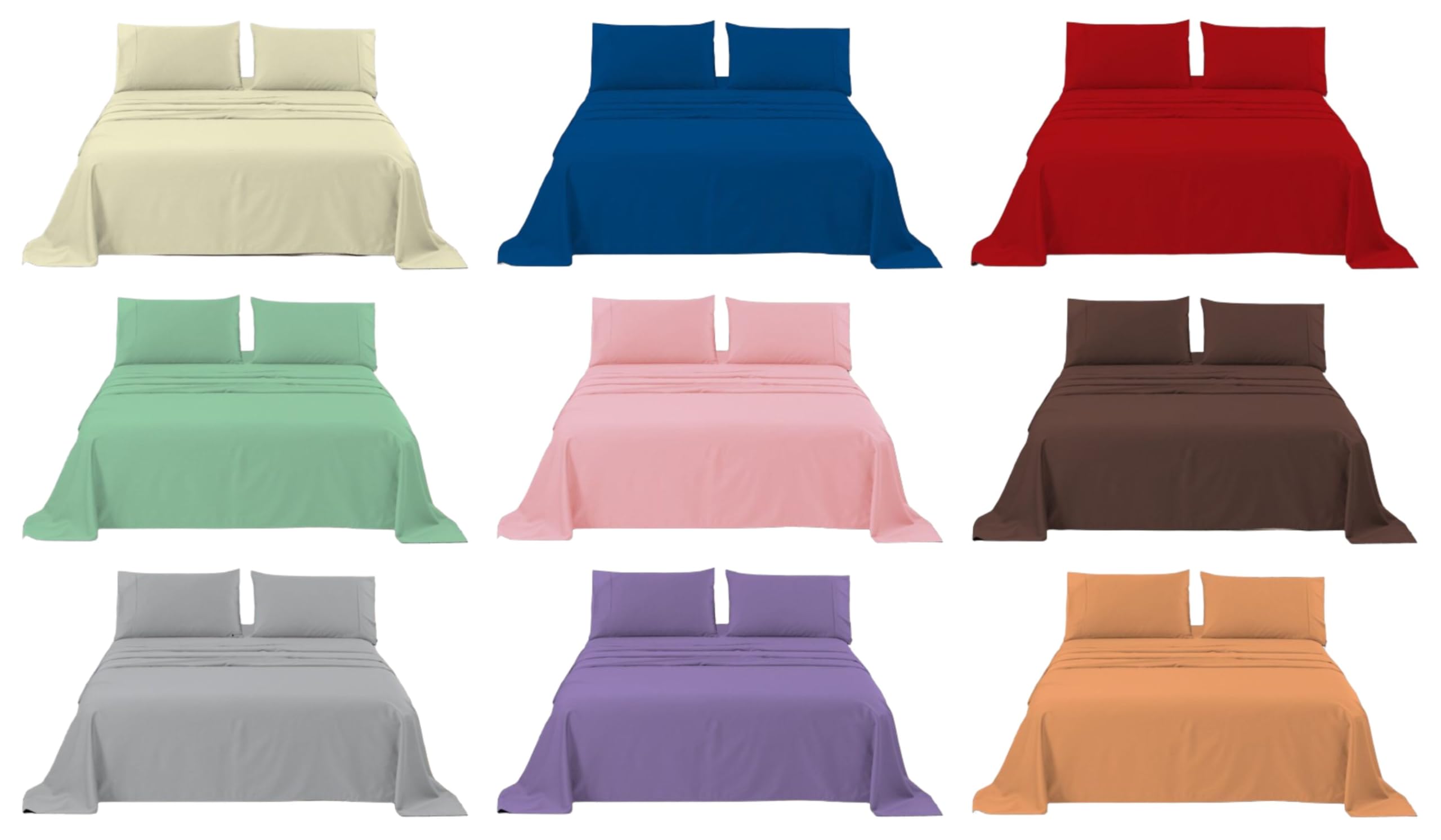New Easycare Plain Dye Flat Sheet Lemon Super King Size, Percale Fabric Poly Cotton Super King Flat Bed Sheet Non Iron Linen Bedding Top Sheets
