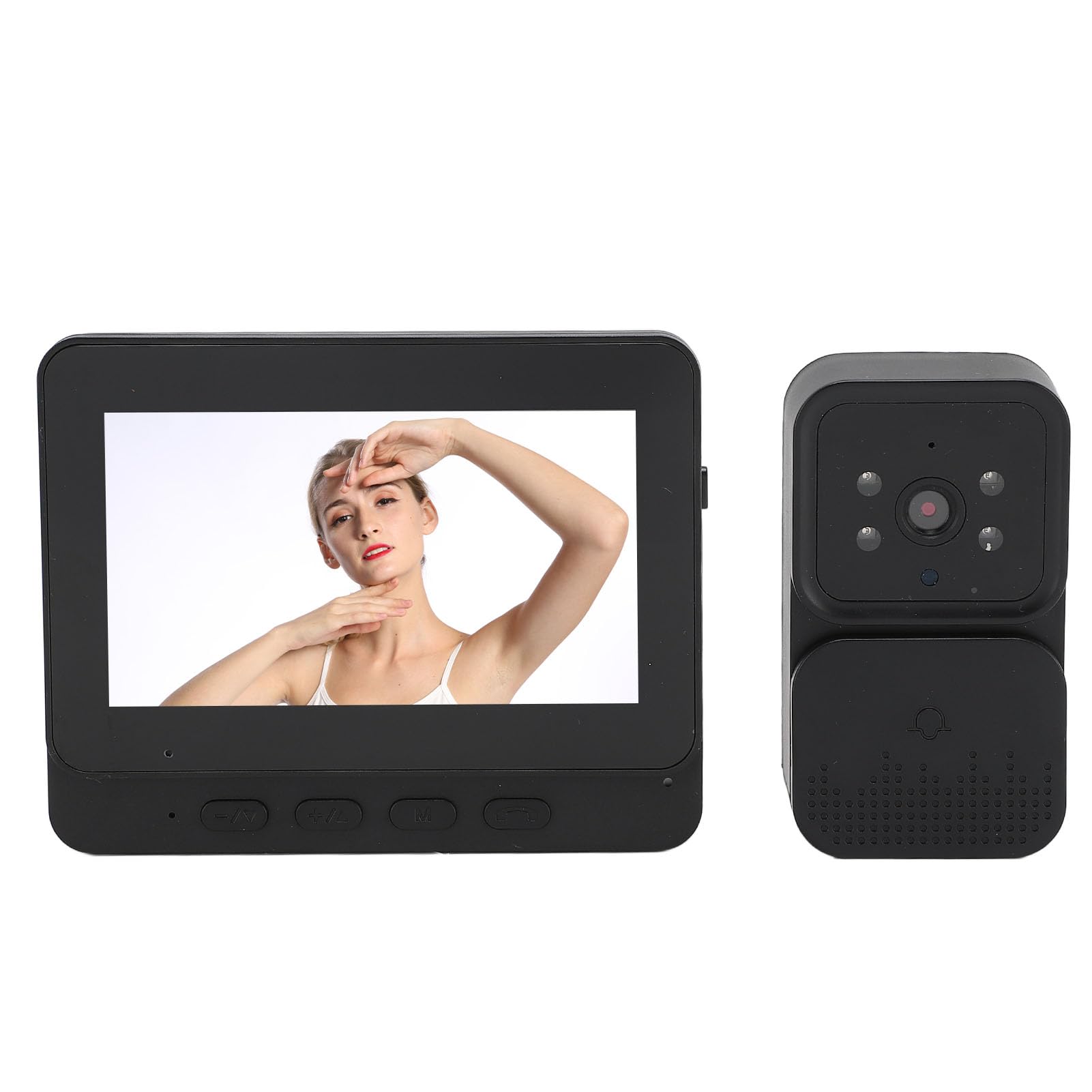 system Videocitofono Wi-Fi, system Videocitofono con Campanello Video con Schermo IPS da 4,3 Pollici con 6 Suonerie, system Videocitofono con Campanello Compatibile con Citofono