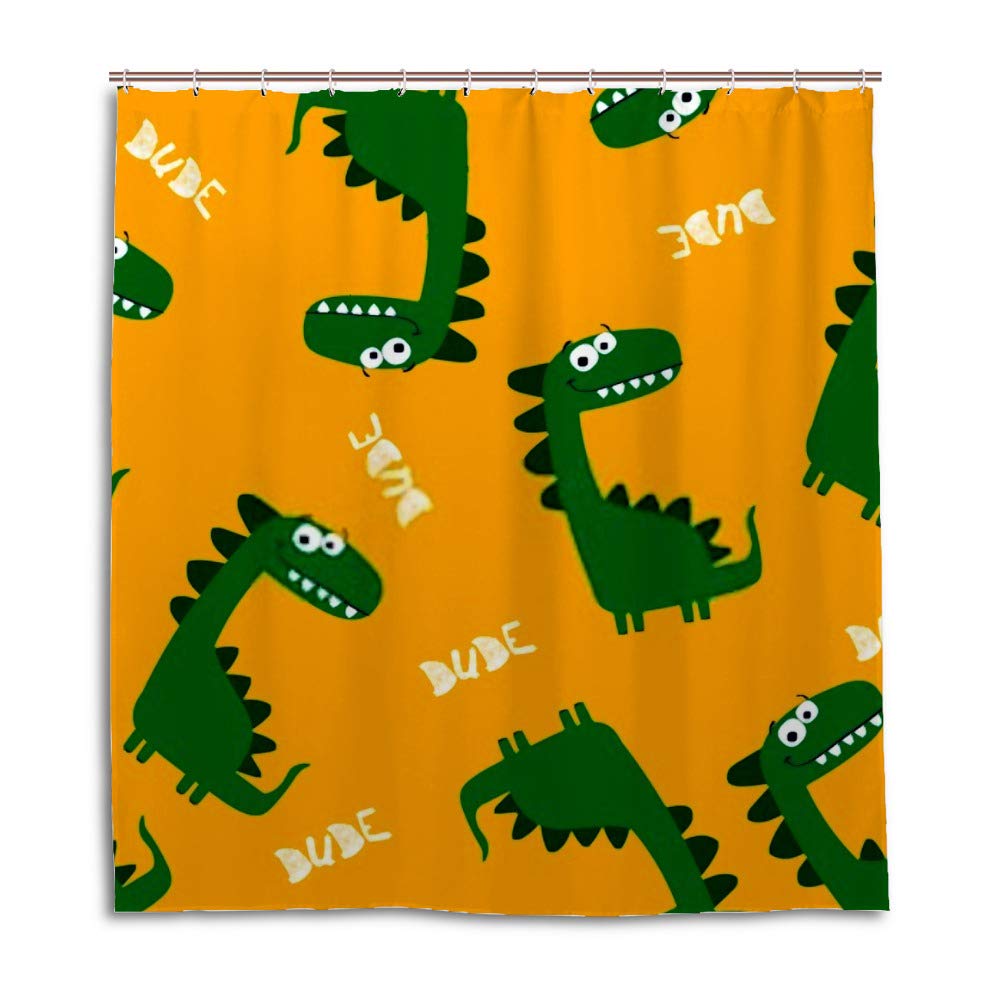Rideau de douche dinosaures 150x180 cm polyester lavable avec crochets C