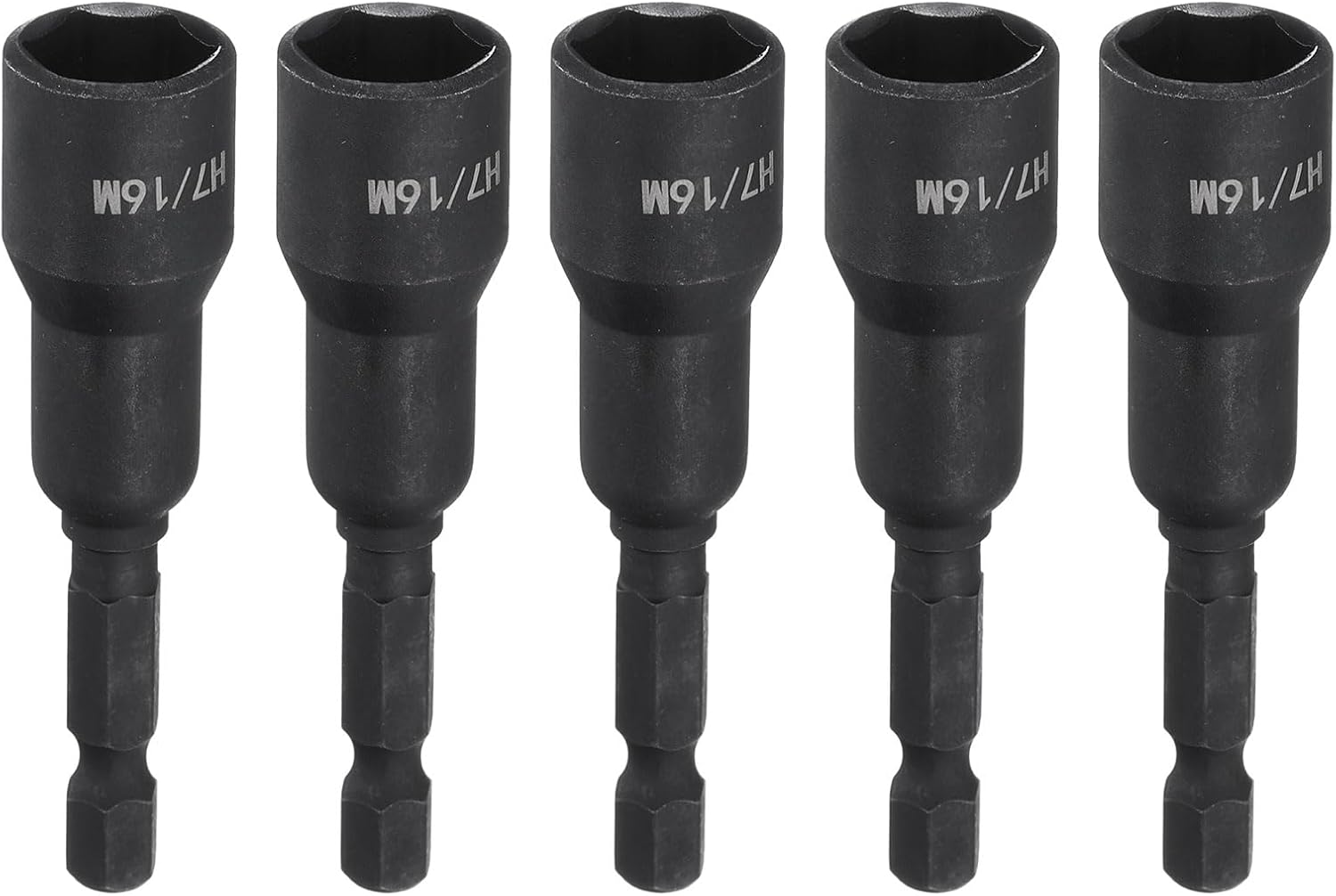 HARFINGTON 5Pcs Magnetic Nut Driver 7/16" x 1/4" Quick Change Hex Shank Magnetic SAE Nut Driver CRV Steel for Impact Drive Nuts Bolts Driver Bit Set for Drill