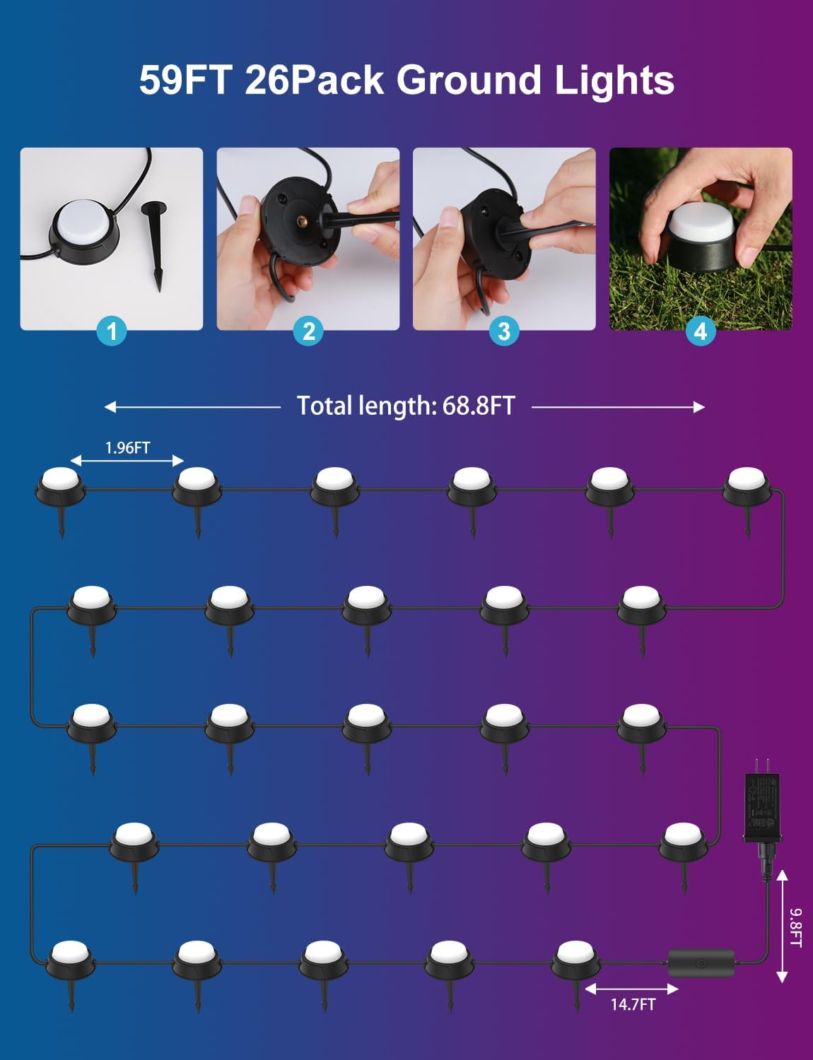 Installation diagram for APPECK ground lights